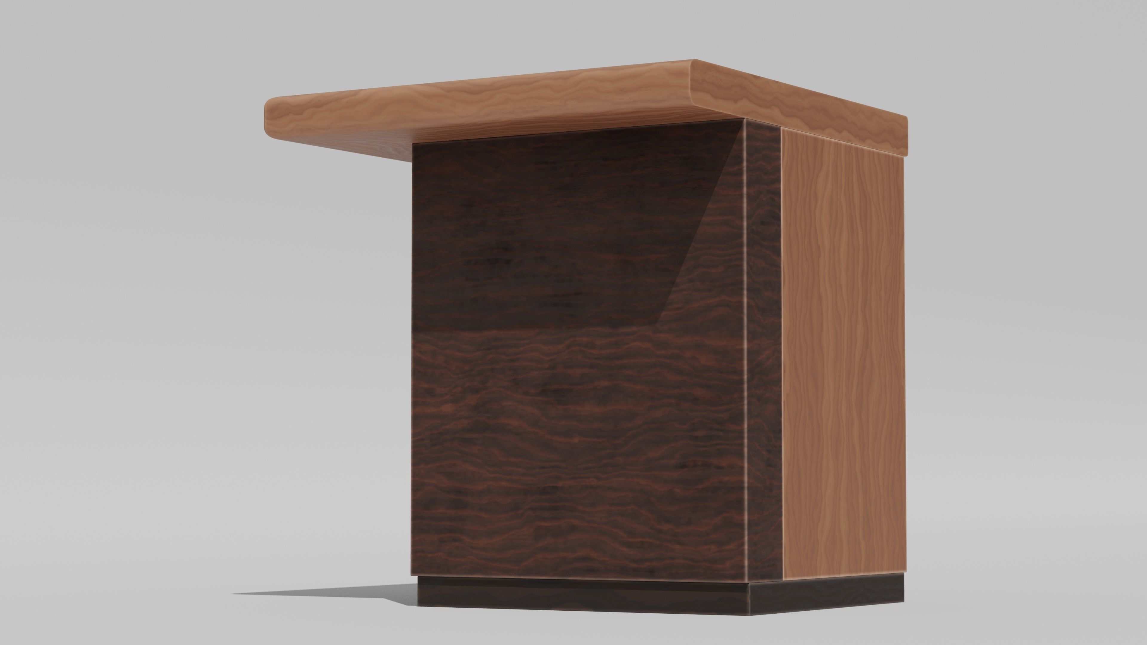 Japanese Furniture Kit - Counter 2 of 7 Outer Corner Low-poly 3D model_3