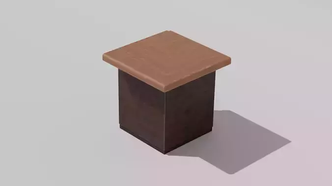 Japanese Furniture Kit - Counter 2 of 7 Outer Corner Low-poly 3D model