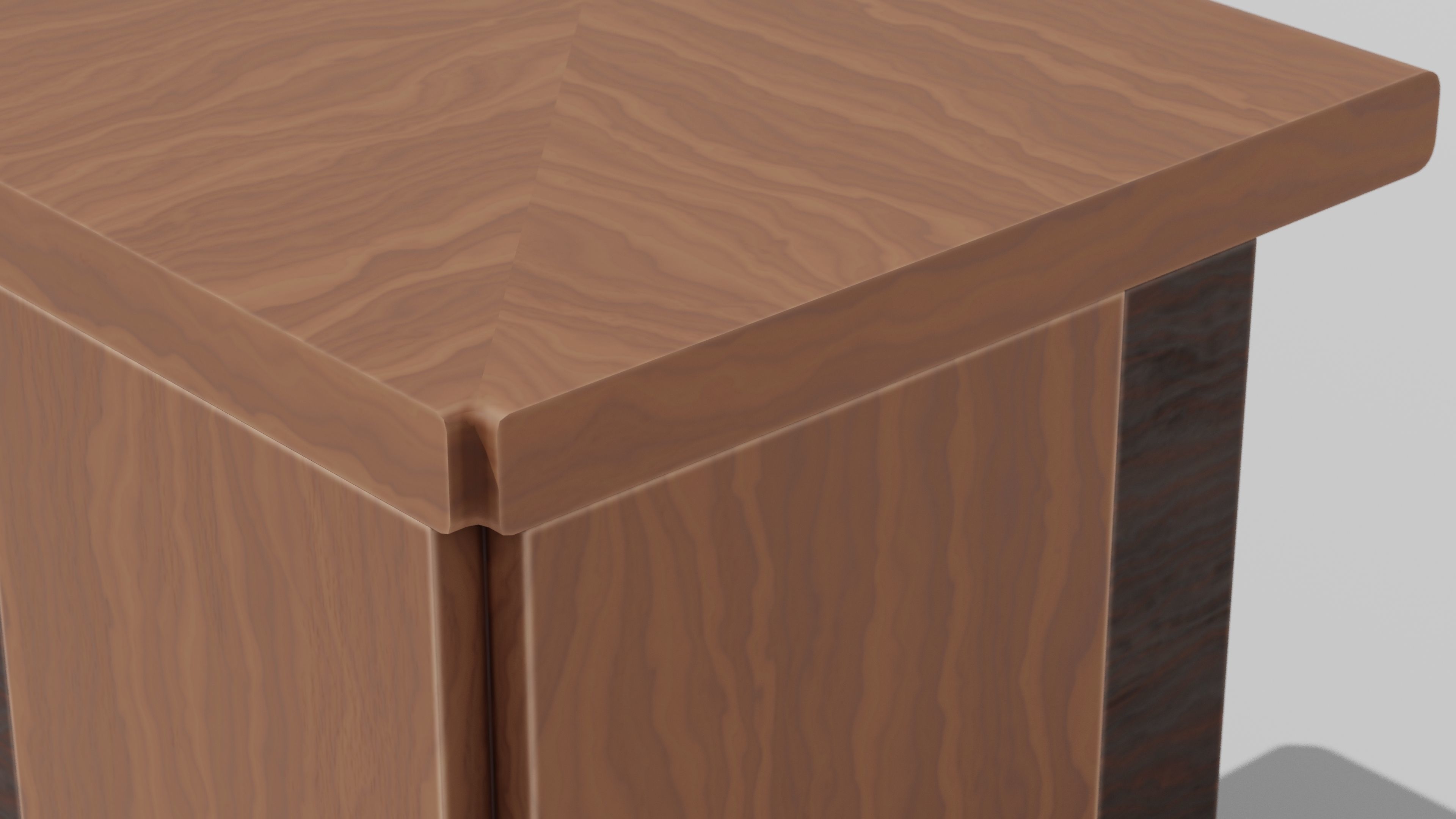 Japanese Furniture Kit - Counter 2 of 7 Outer Corner Low-poly 3D model_6