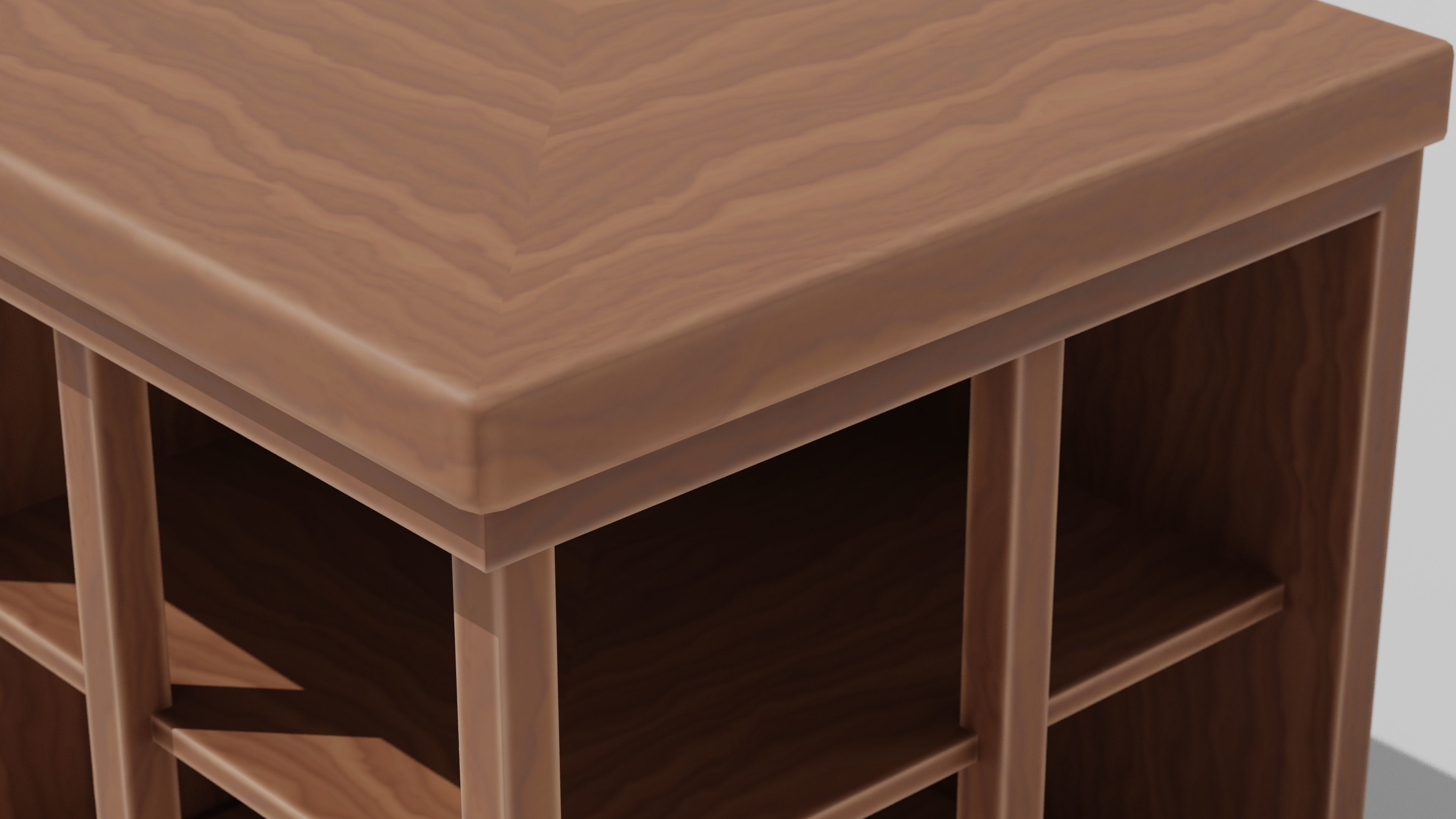 Japanese Furniture Kit - Counter 3 of 7 Inner Corner Low-poly 3D model_6