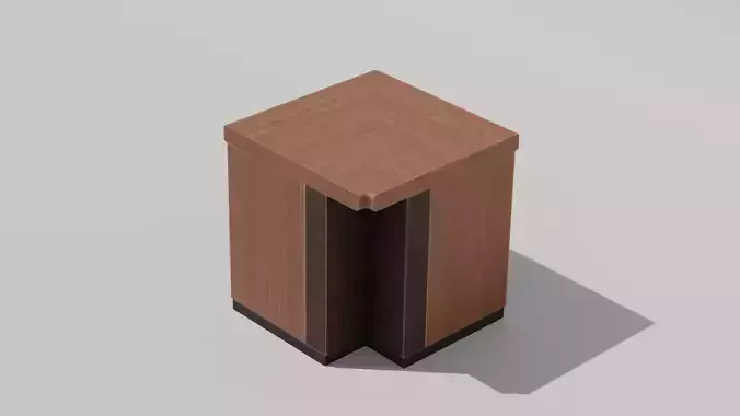 Japanese Furniture Kit - Counter 3 of 7 Inner Corner Low-poly 3D model