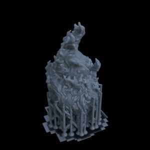 5 MAGIC FIRE FOR DIORAMA TABLETOP SUPPORTED STL 3D print model_2
