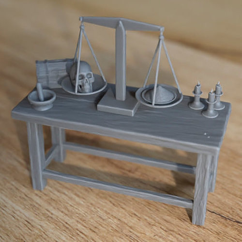 NECROMANCER ALCHEMIST FOR DIORAMA TABLETOP 1-35 SUPPORTED STL 3D print model