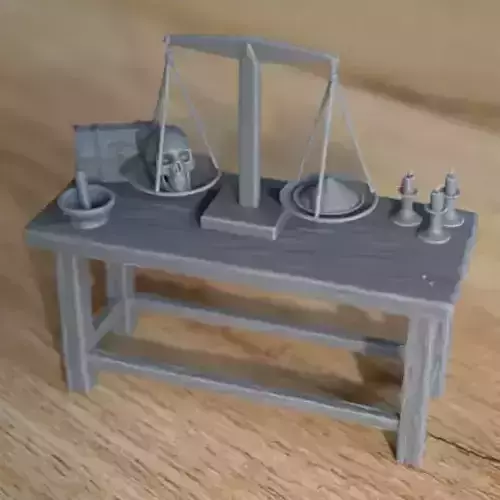 NECROMANCER ALCHEMIST FOR DIORAMA TABLETOP 1-35 SUPPORTED STL 3D print model