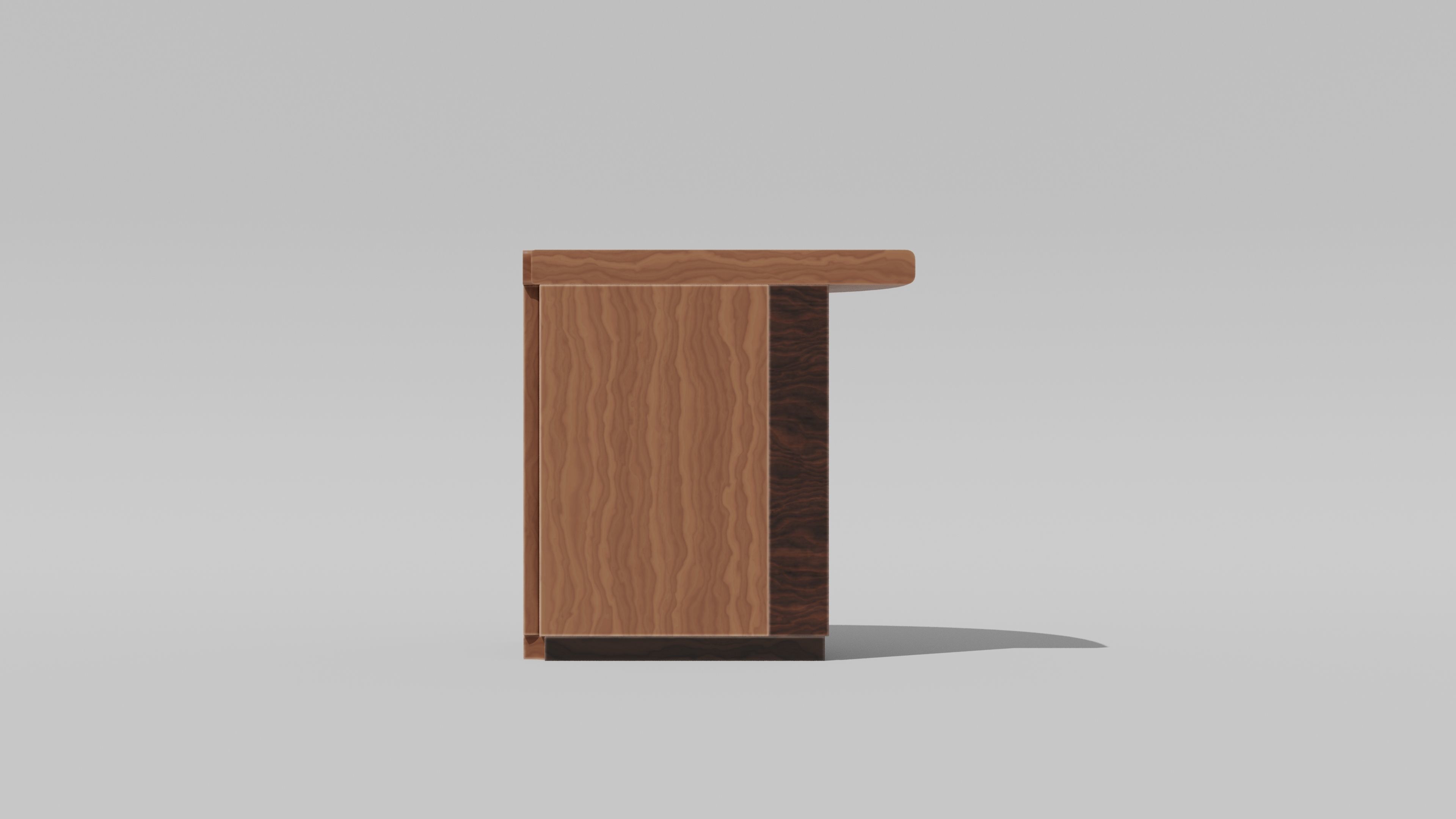 Japanese Furniture Kit - Counter 4 of 7 Outer Corner Round Low-poly 3D model_5