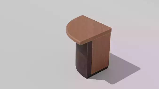 Japanese Furniture Kit - Counter 4 of 7 Outer Corner Round Low-poly 3D model