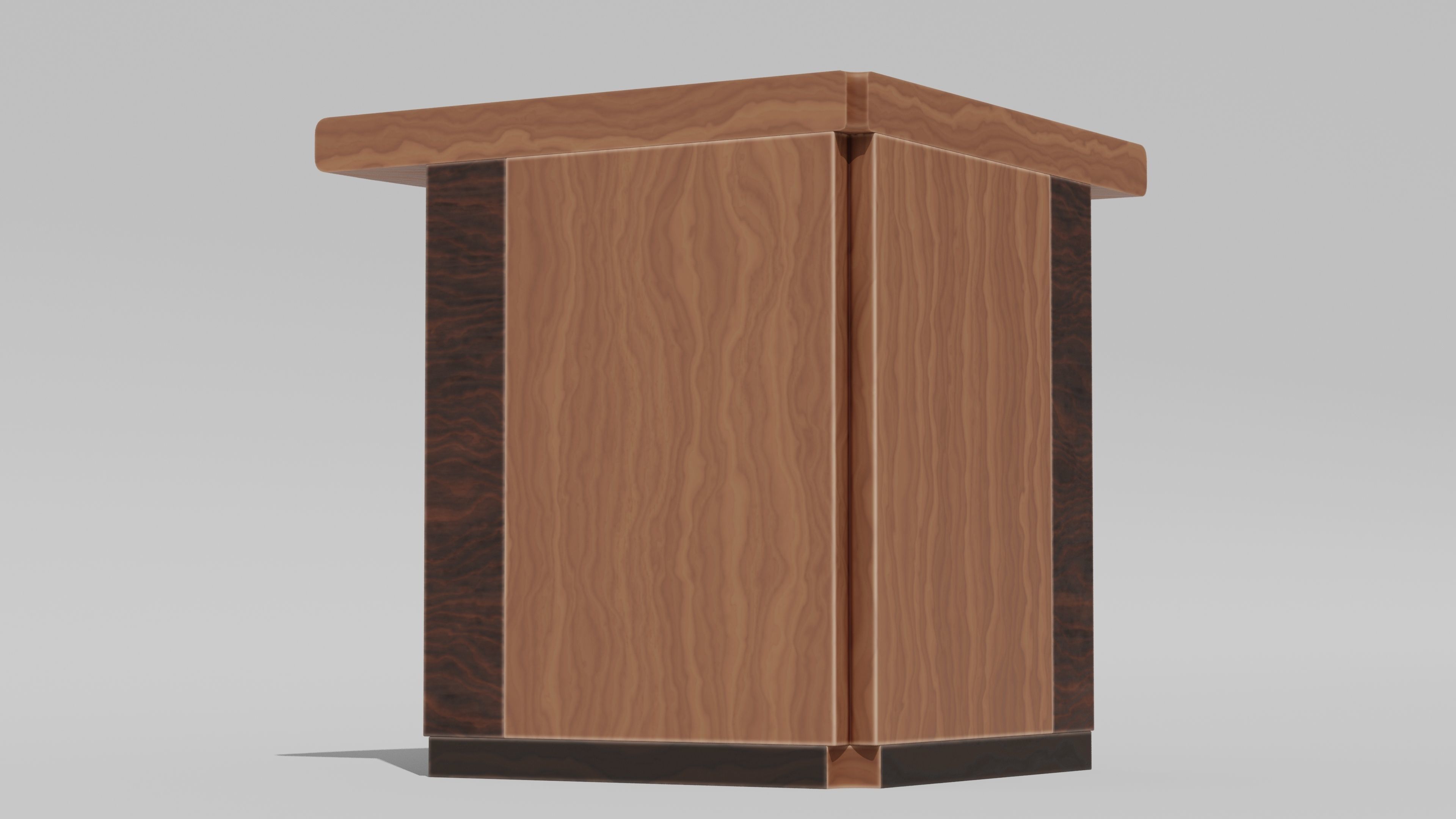 Japanese Furniture Kit - Counter 4 of 7 Outer Corner Round Low-poly 3D model_3