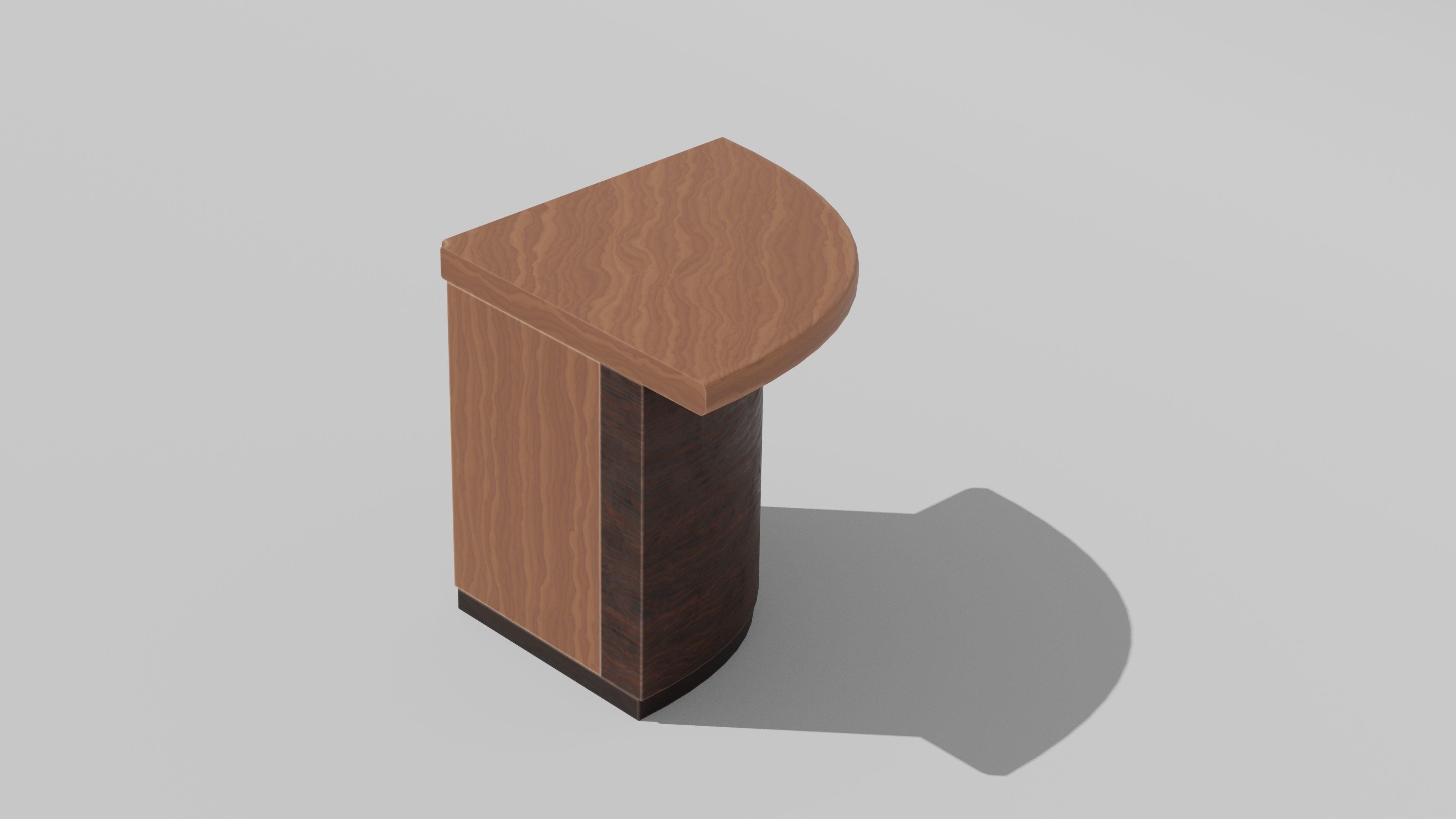 Japanese Furniture Kit - Counter 4 of 7 Outer Corner Round Low-poly 3D model_1