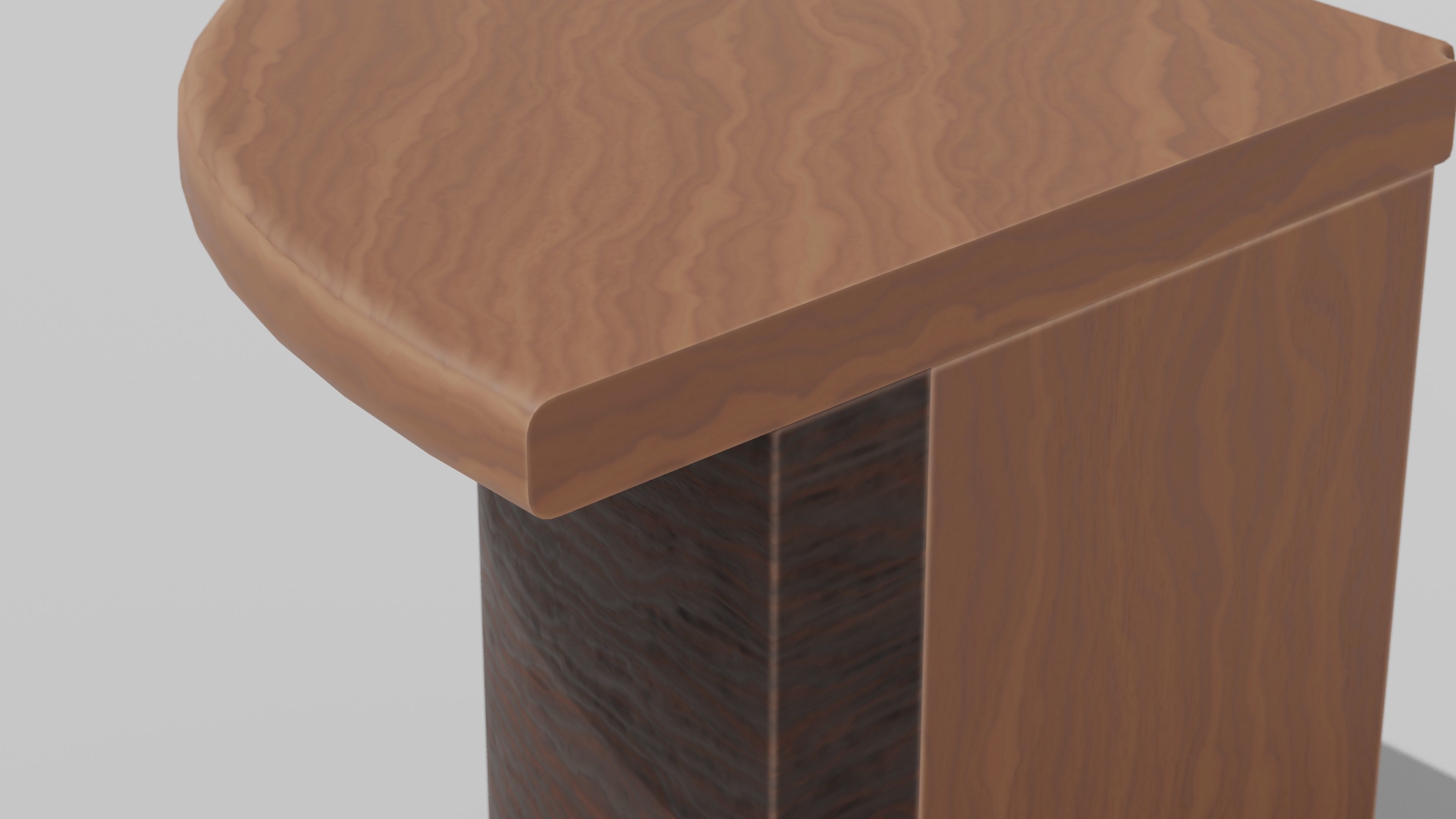 Japanese Furniture Kit - Counter 4 of 7 Outer Corner Round Low-poly 3D model_6