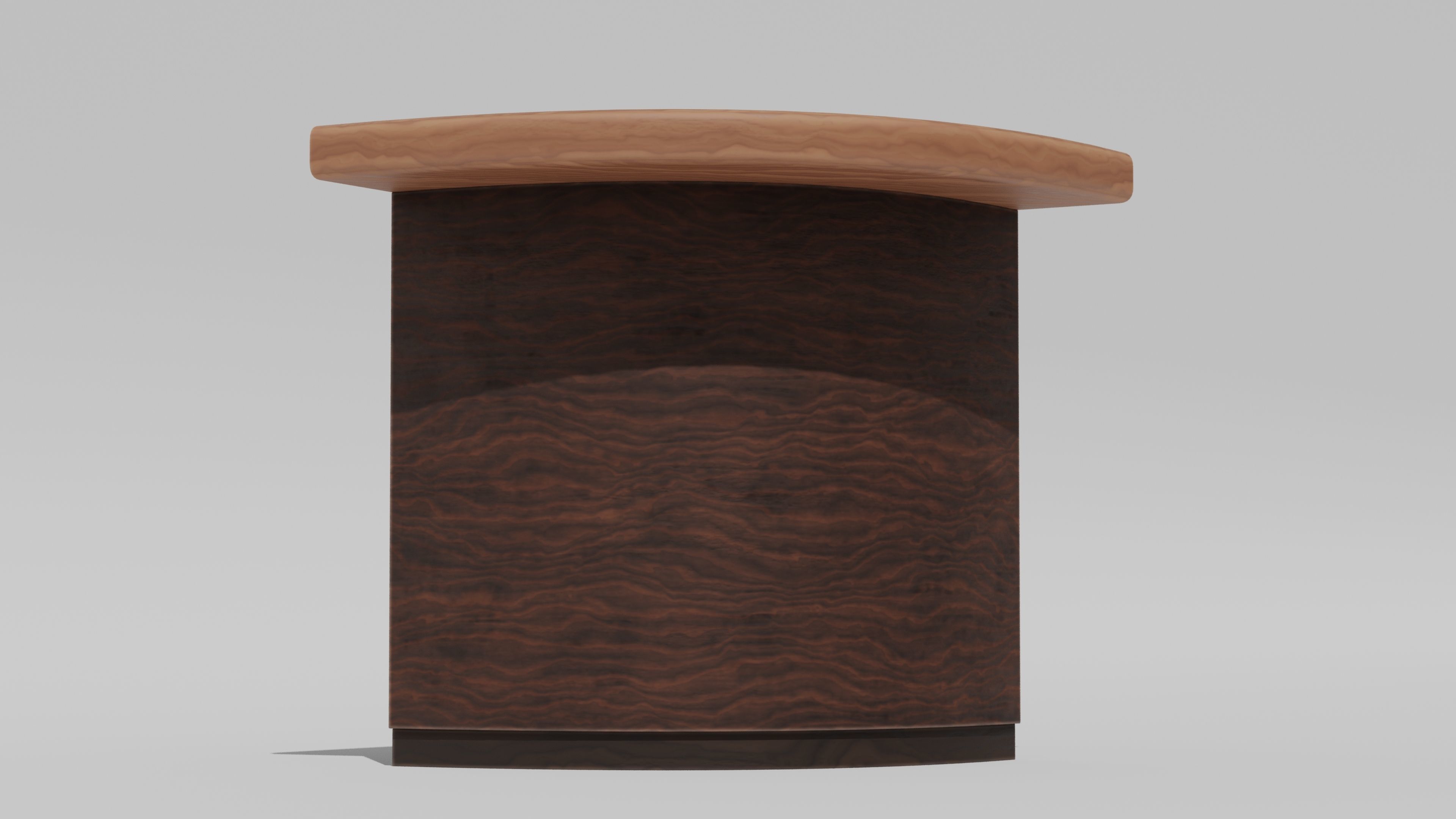 Japanese Furniture Kit - Counter 4 of 7 Outer Corner Round Low-poly 3D model_2