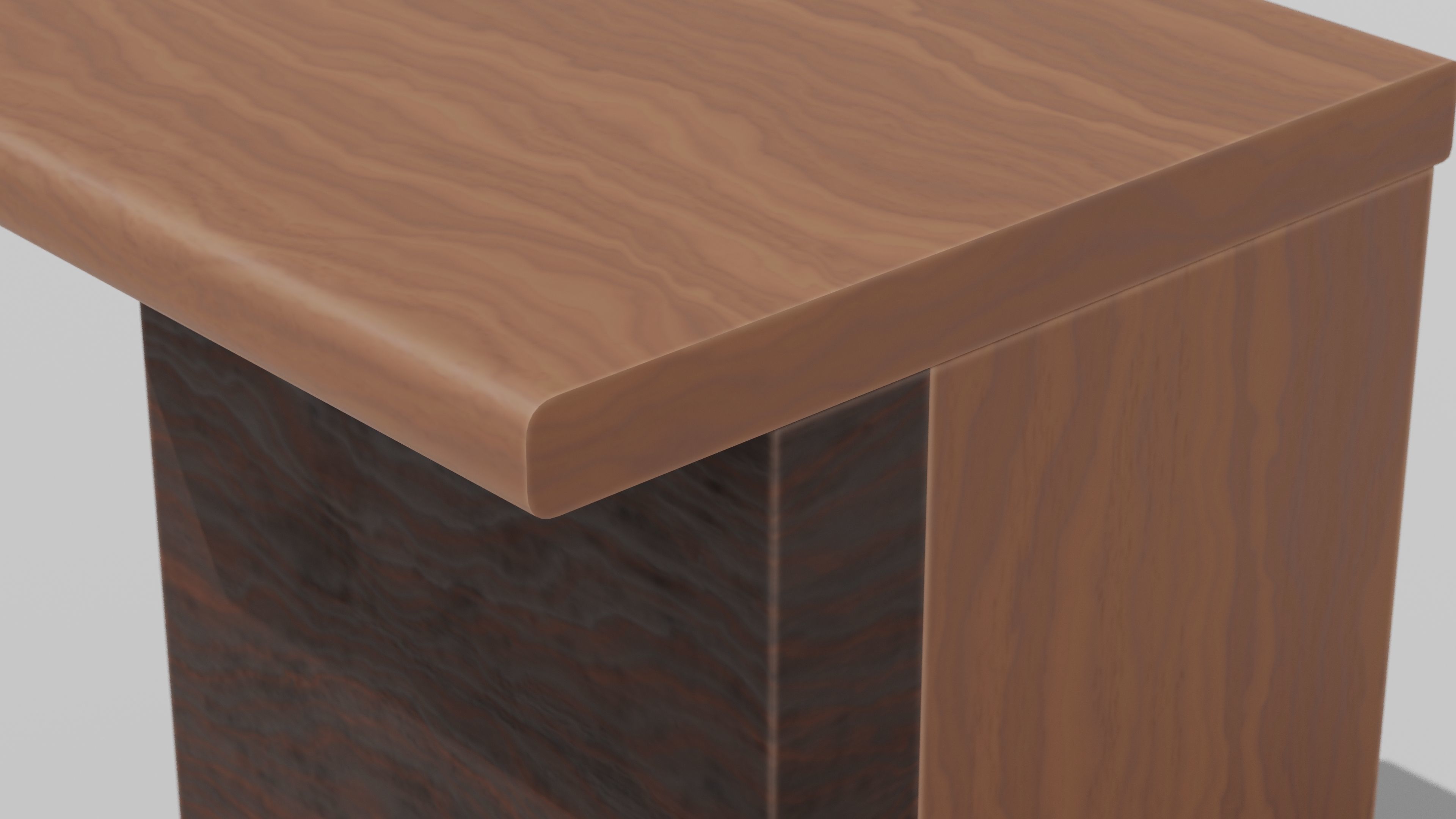 Japanese Furniture Kit - Counter 5 of 7 End Piece A Low-poly 3D model_1