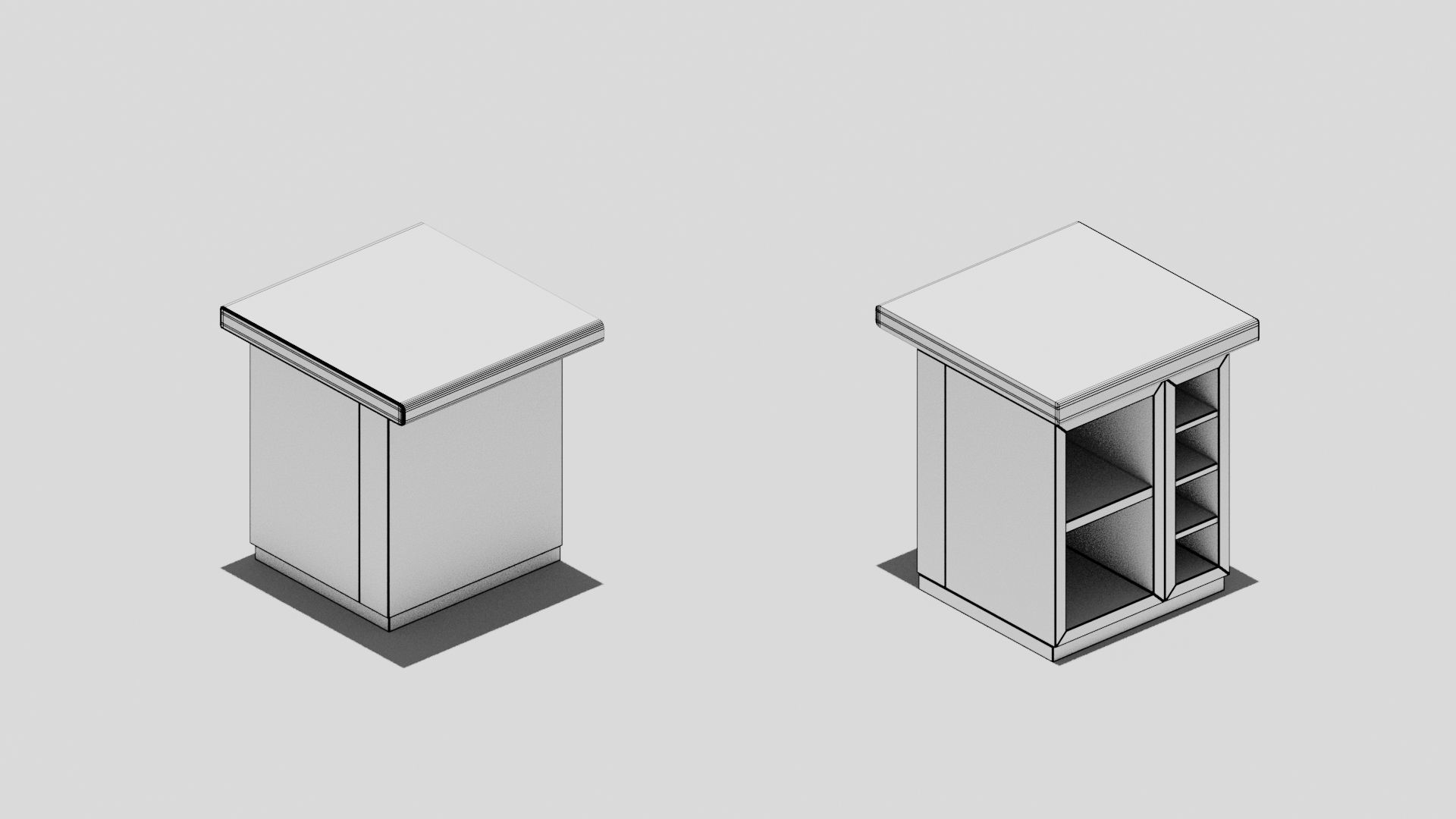 Japanese Furniture Kit - Counter 5 of 7 End Piece A Low-poly 3D model_8