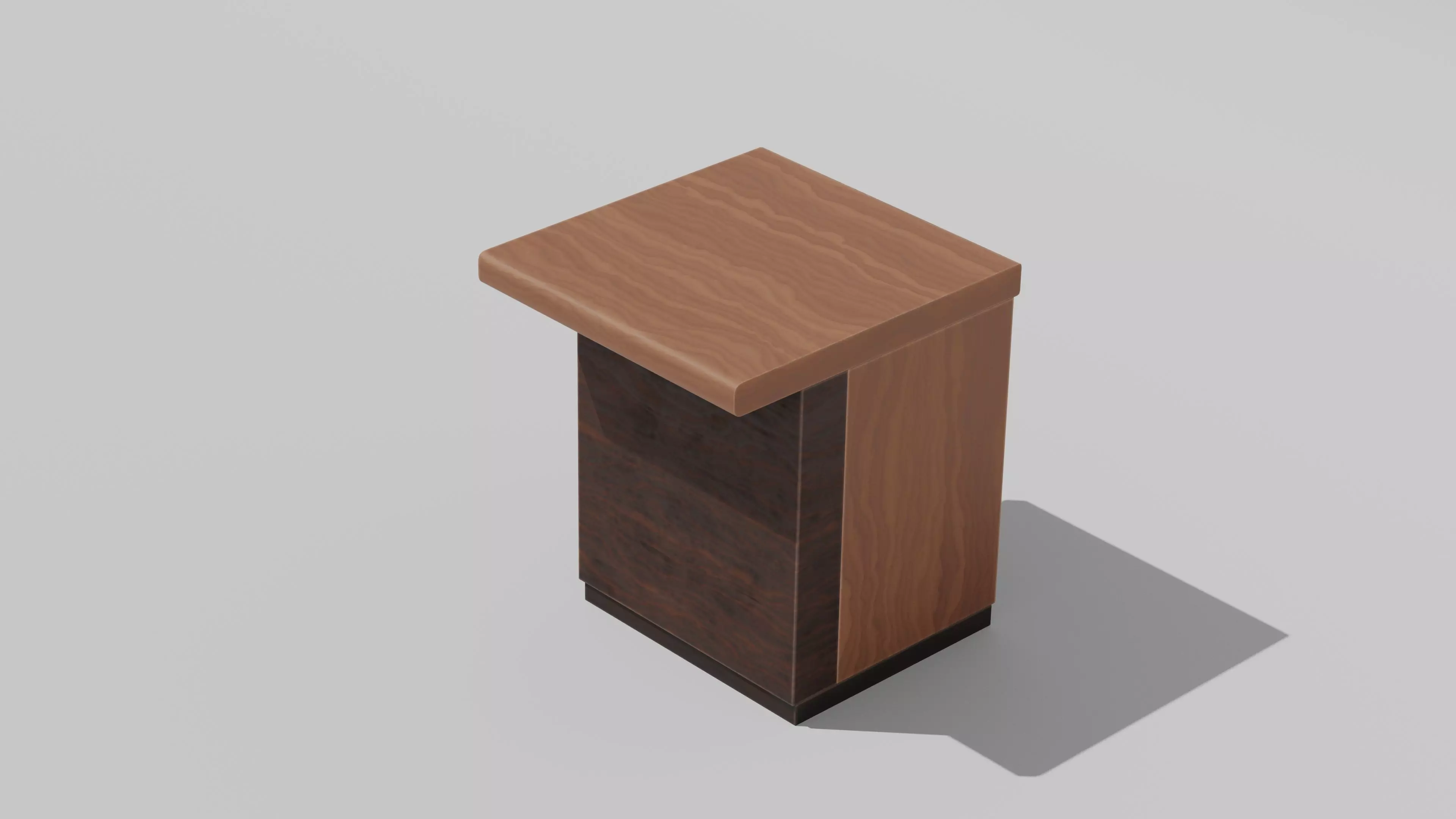 Japanese Furniture Kit - Counter 5 of 7 End Piece A Low-poly 3D model_0