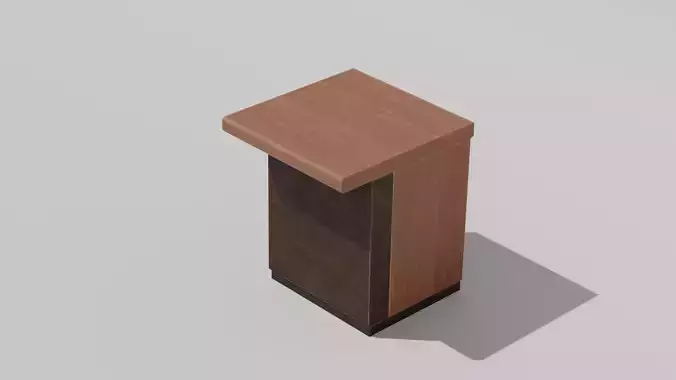 Japanese Furniture Kit - Counter 5 of 7 End Piece A Low-poly 3D model