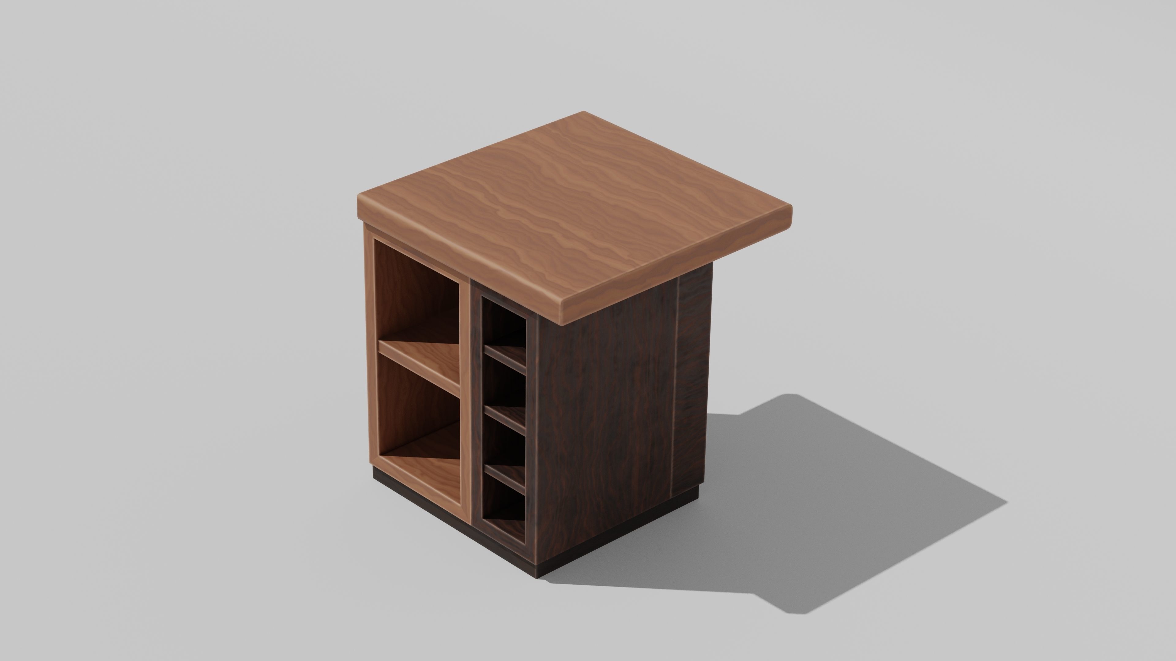 Japanese Furniture Kit - Counter 5 of 7 End Piece A Low-poly 3D model_4