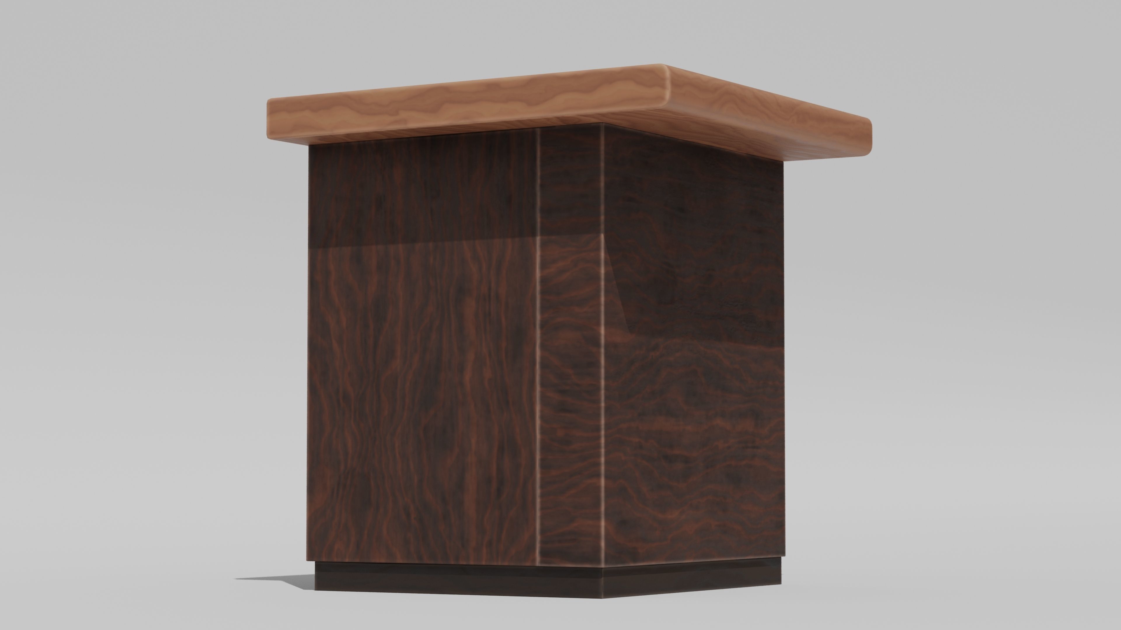 Japanese Furniture Kit - Counter 5 of 7 End Piece A Low-poly 3D model_2