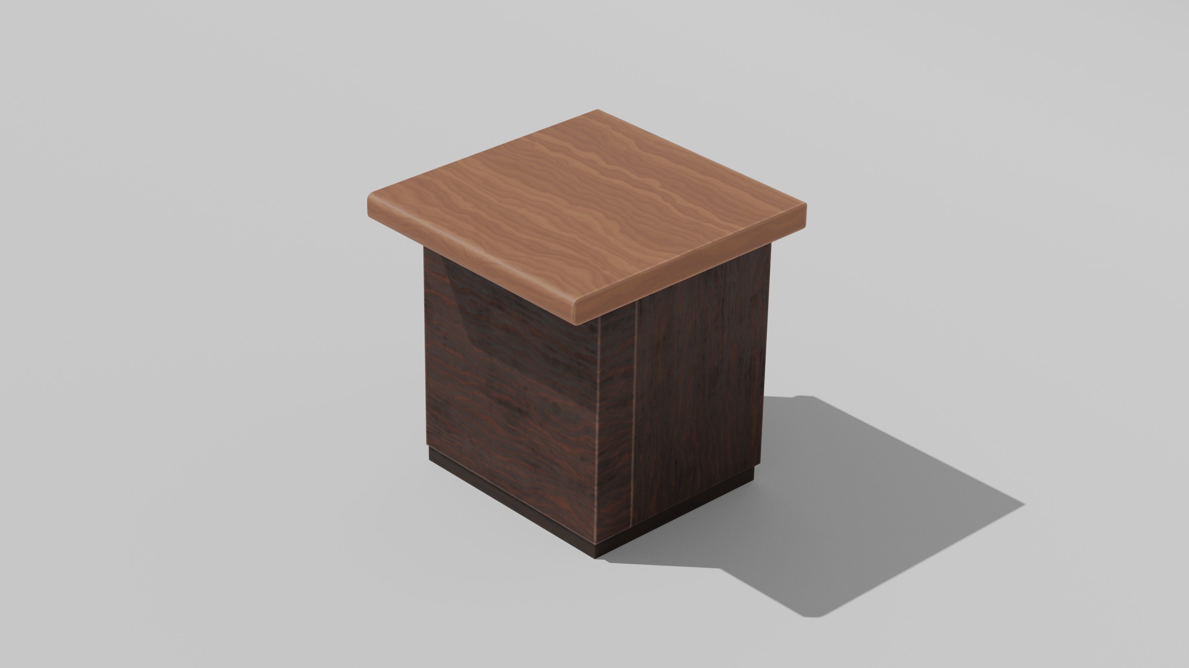Japanese Furniture Kit - Counter 6 of 7 End Piece B Low-poly 3D model_1