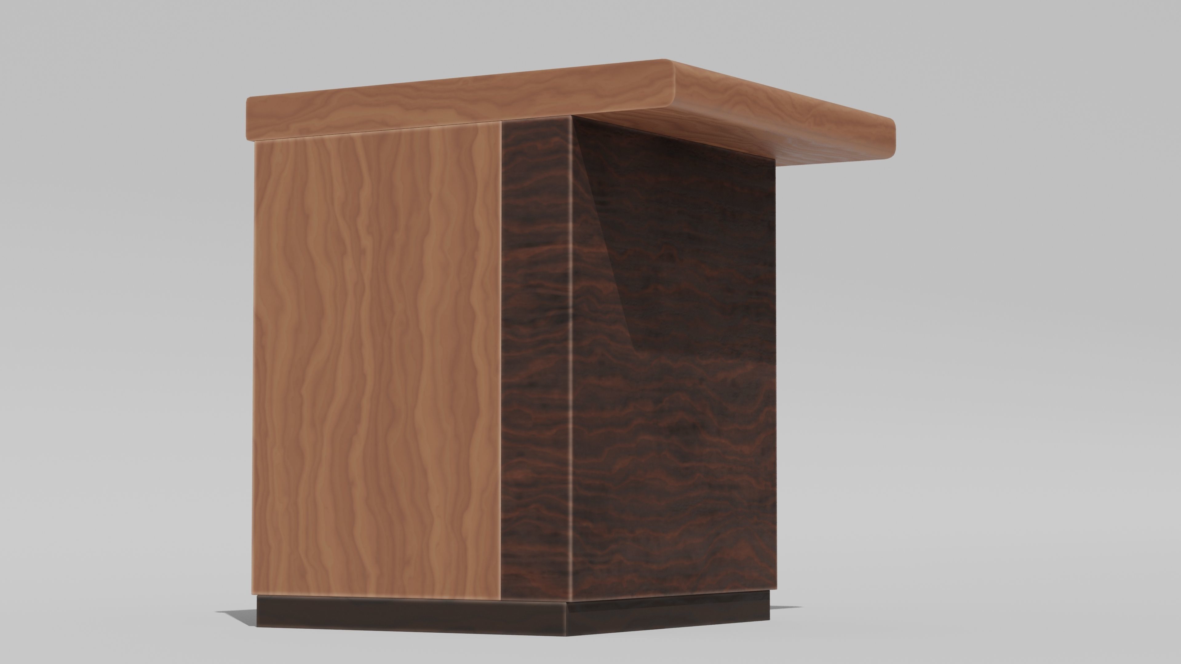 Japanese Furniture Kit - Counter 6 of 7 End Piece B Low-poly 3D model_3