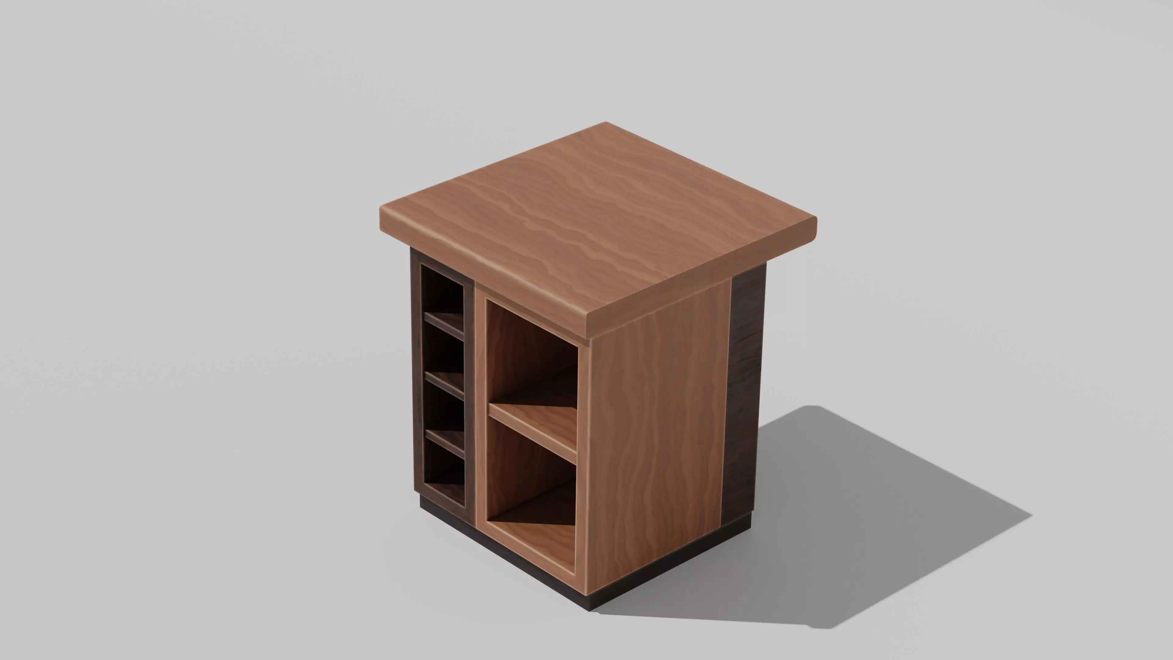 Japanese Furniture Kit - Counter 6 of 7 End Piece B Low-poly 3D model_0