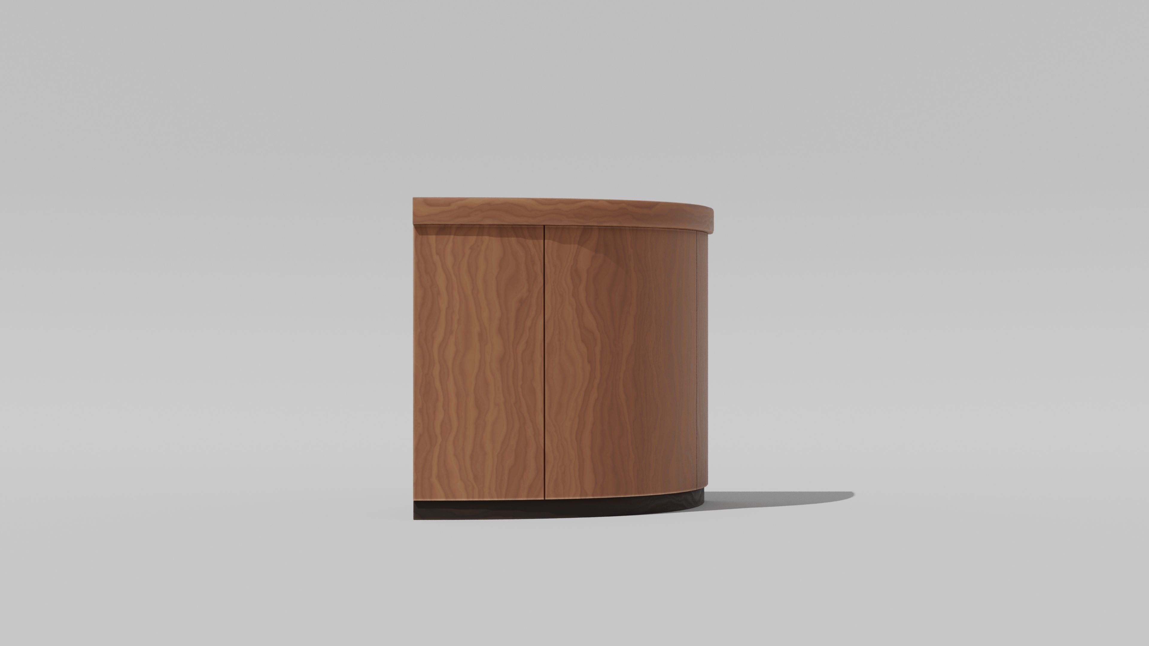 Japanese Furniture Kit - Counter 7 of 7 Inner Round Corner Low-poly 3D model_4