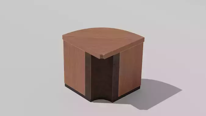 Japanese Furniture Kit - Counter 7 of 7 Inner Round Corner Low-poly 3D model