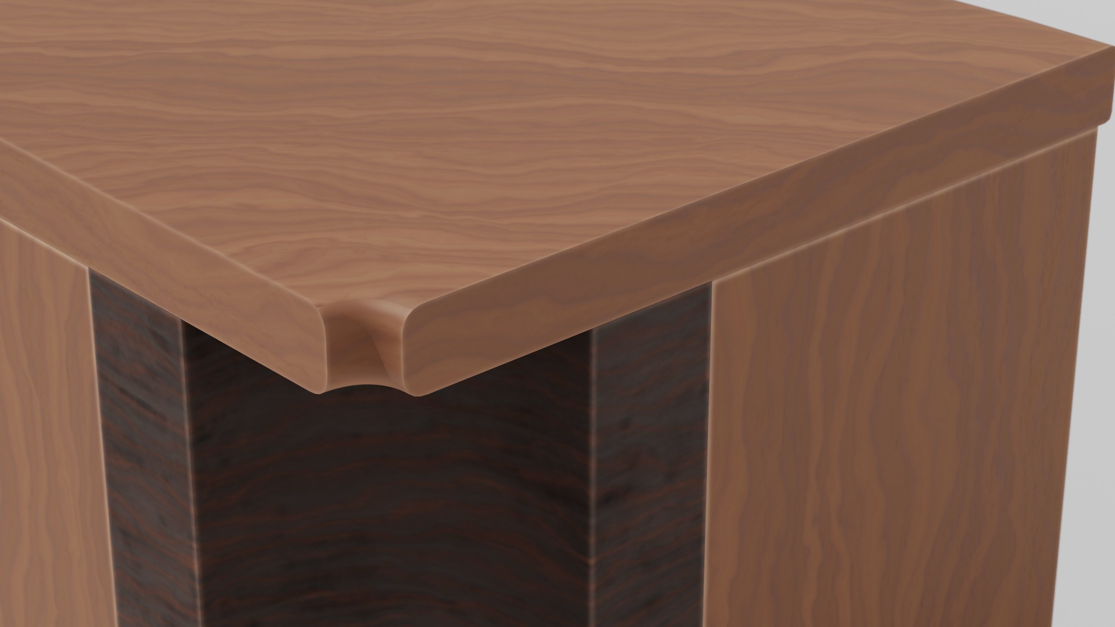 Japanese Furniture Kit - Counter 7 of 7 Inner Round Corner Low-poly 3D model_7