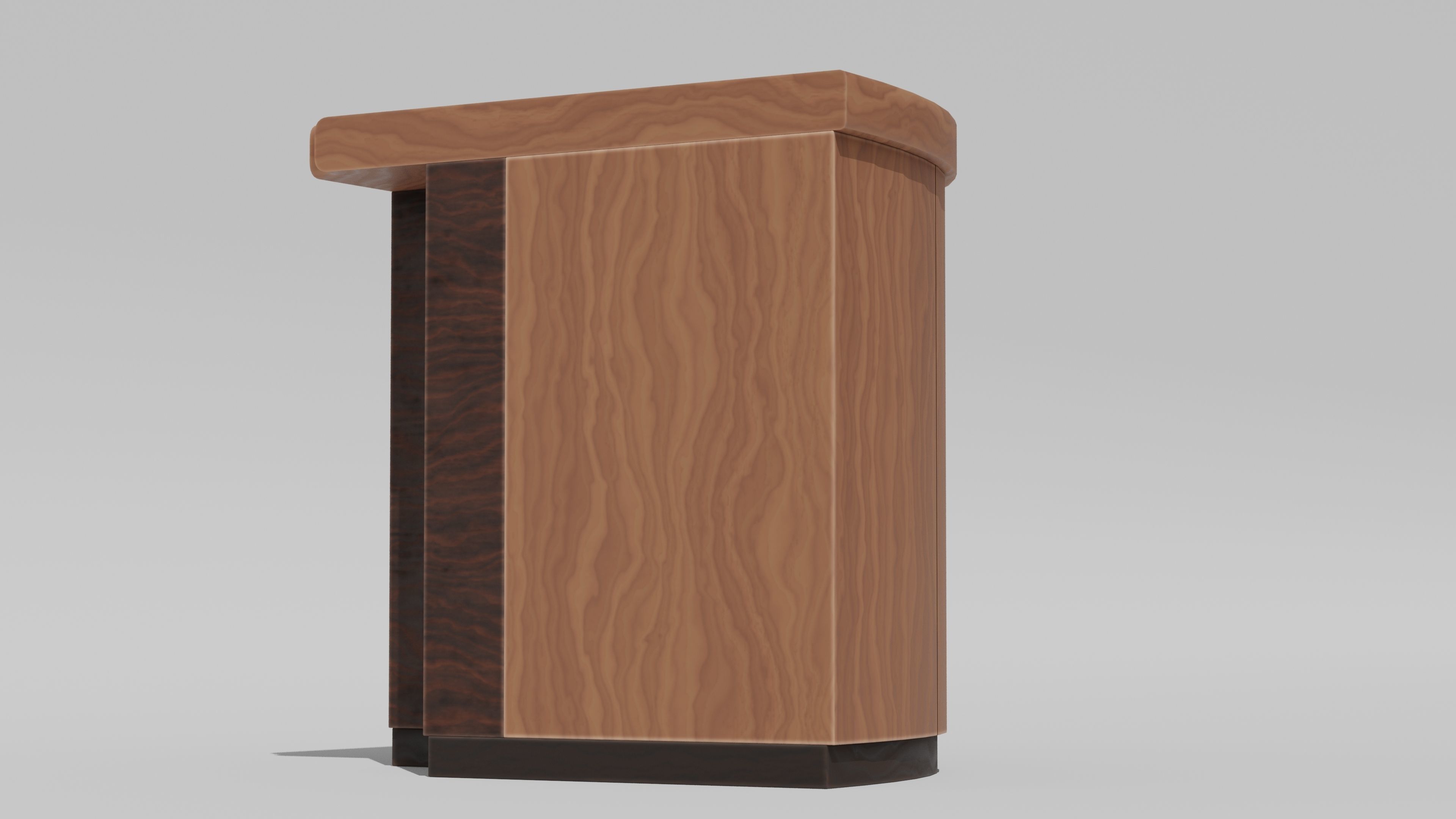 Japanese Furniture Kit - Counter 7 of 7 Inner Round Corner Low-poly 3D model_2