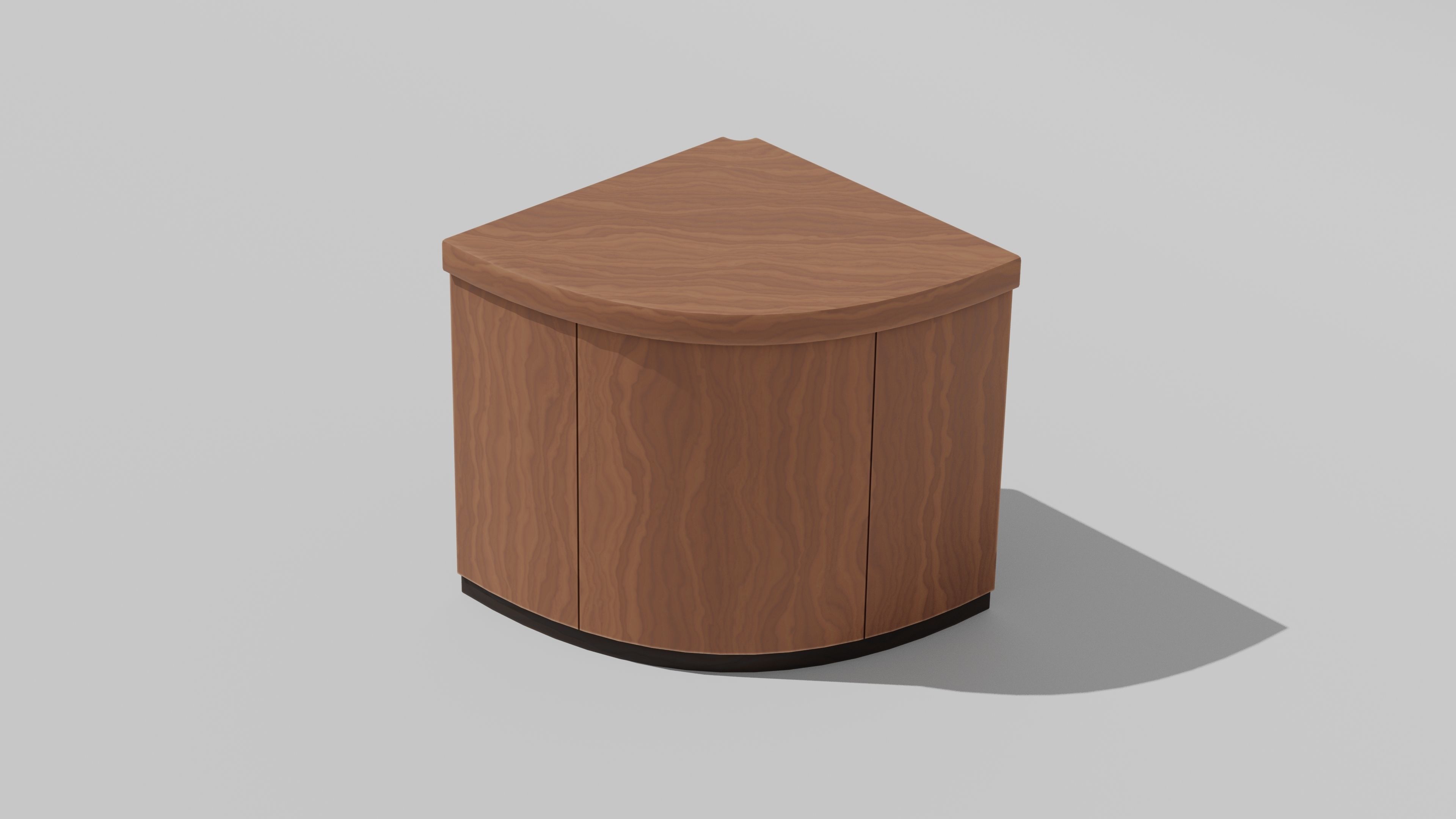 Japanese Furniture Kit - Counter 7 of 7 Inner Round Corner Low-poly 3D model_1