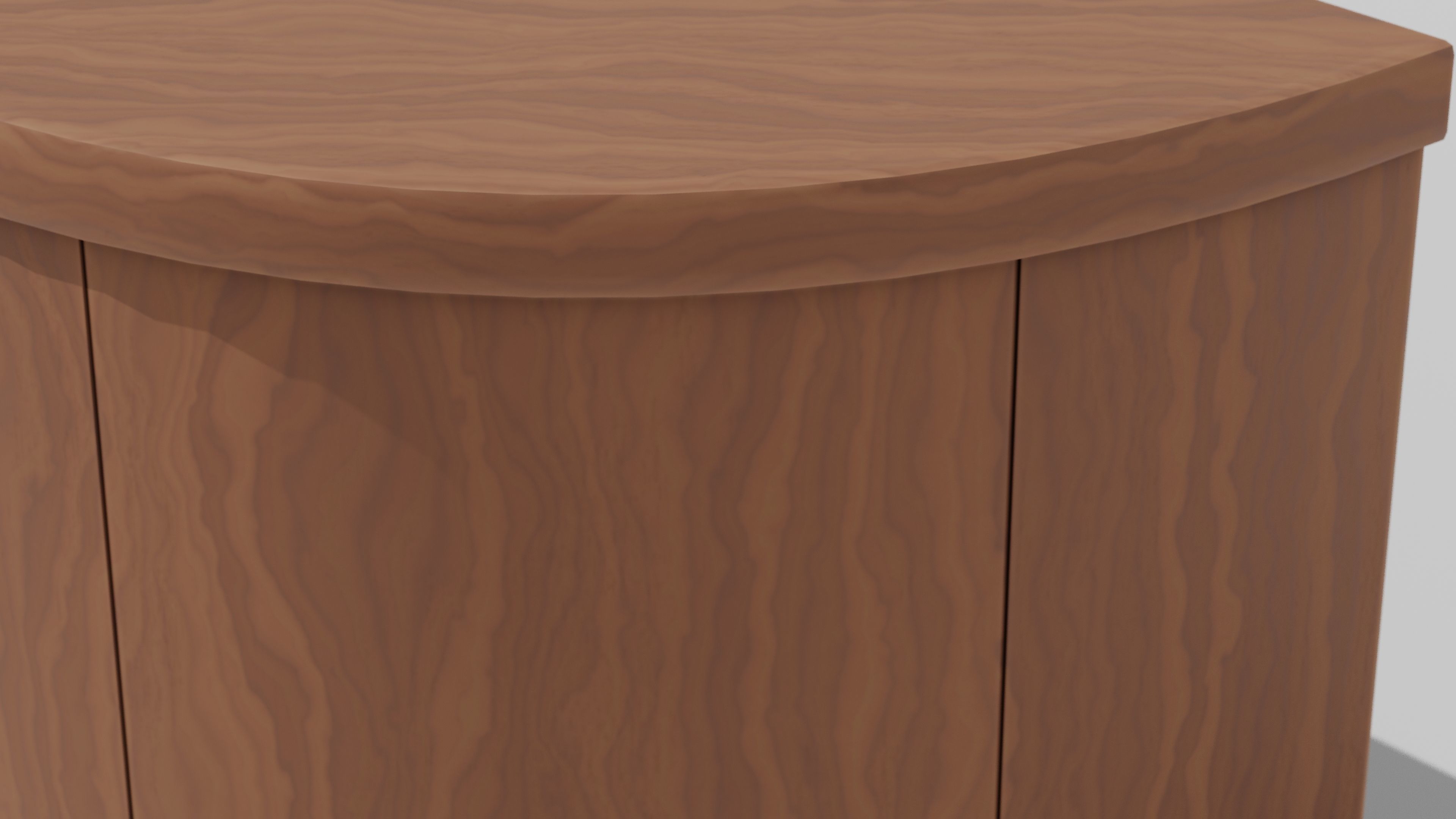 Japanese Furniture Kit - Counter 7 of 7 Inner Round Corner Low-poly 3D model_6