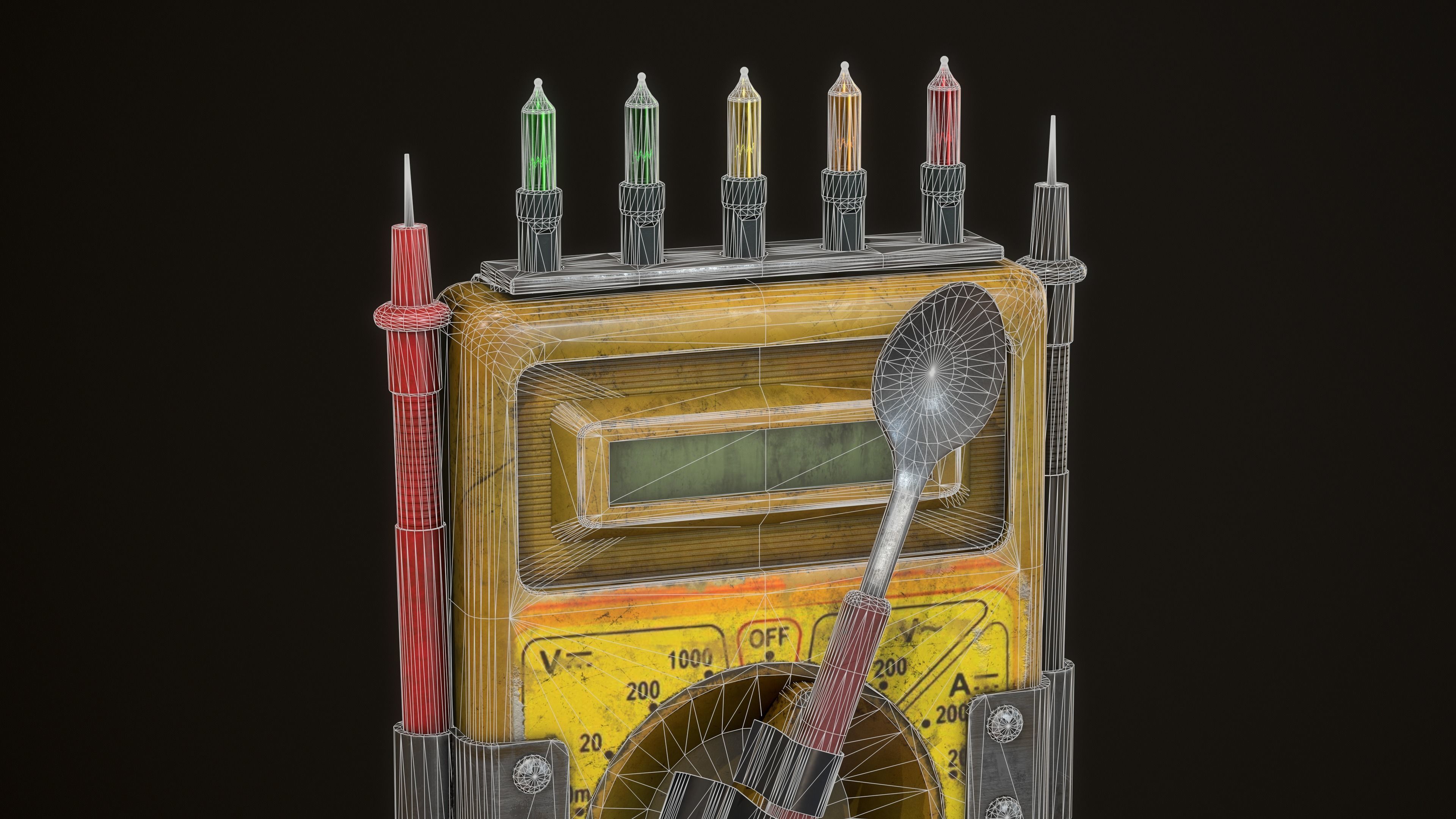EMF Multimeter with a Spoon  Low-poly 3D model_2