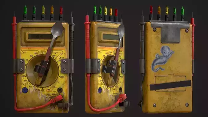 EMF Multimeter with a Spoon  Low-poly 3D model