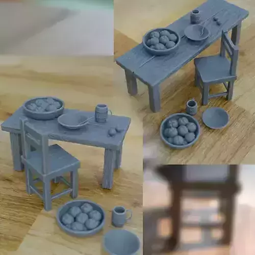 KITCHEN PROPS FOR DIORAMA TABLETOP 1-35 SUPPORTED STL 3D print model