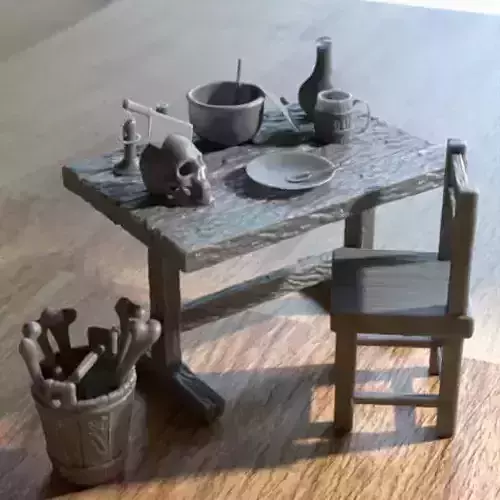 NECROMANCER MEAL FOR DIORAMA TABLETOP 1-35 SUPPORTED STL