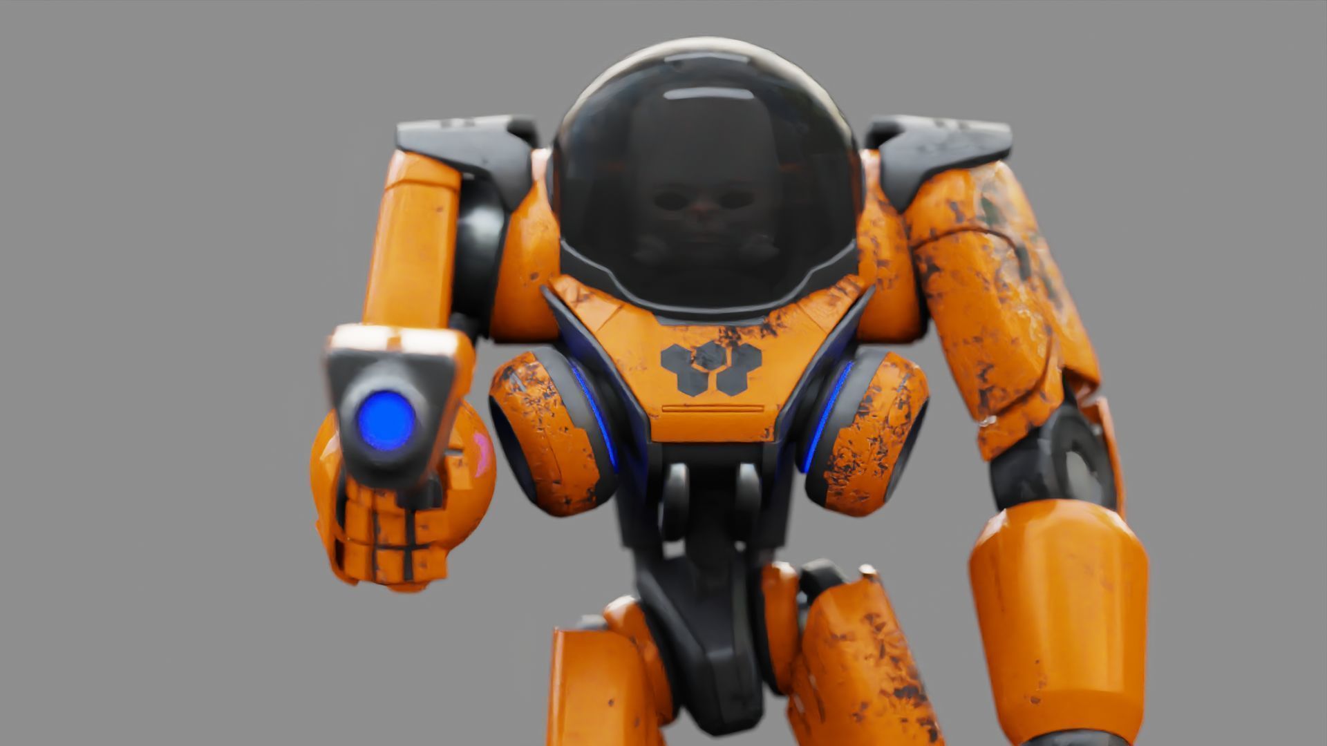 CYBORG ALIEN FIGHTER rigged character 3D model_1