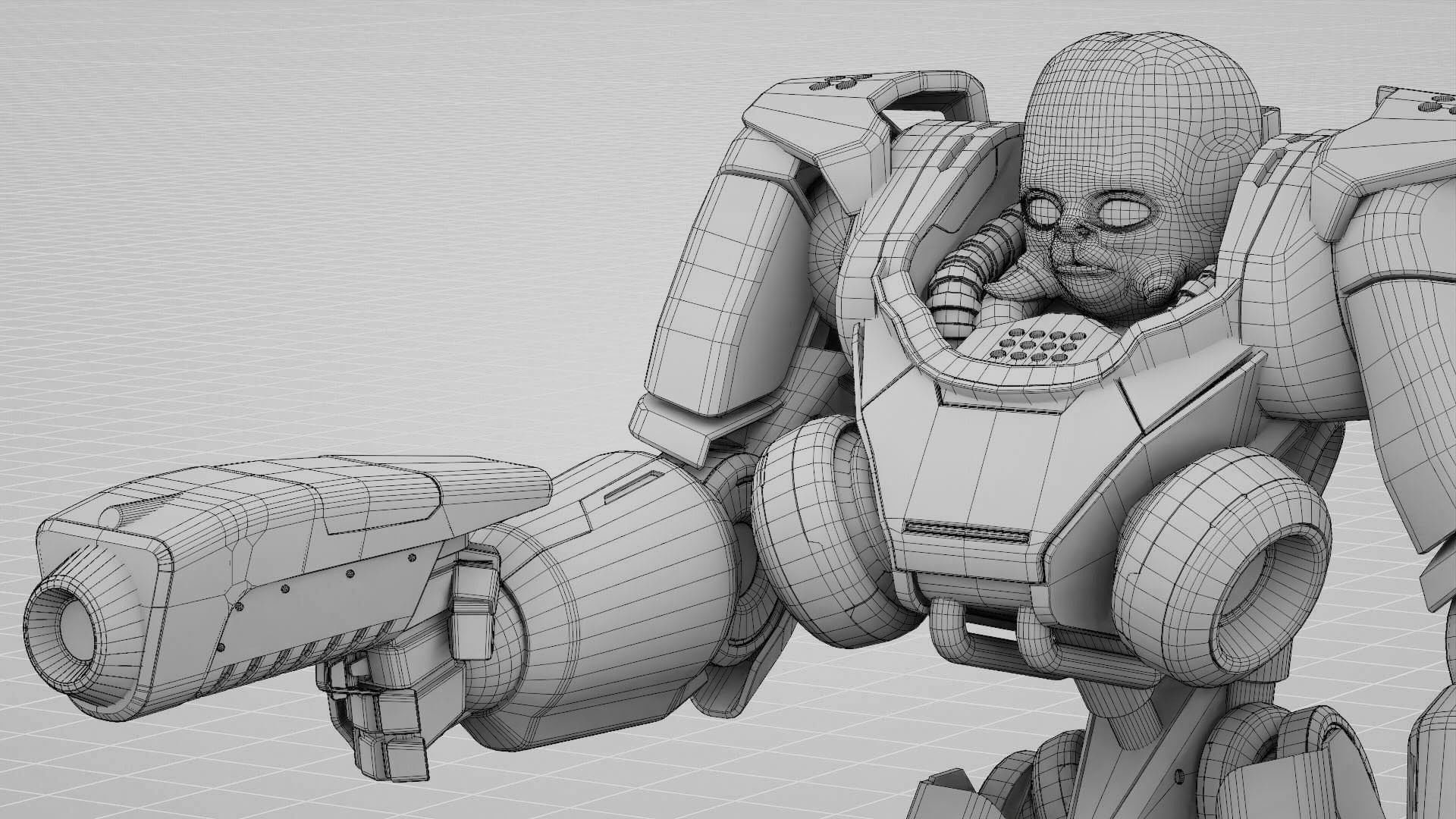 CYBORG ALIEN FIGHTER rigged character 3D model_30