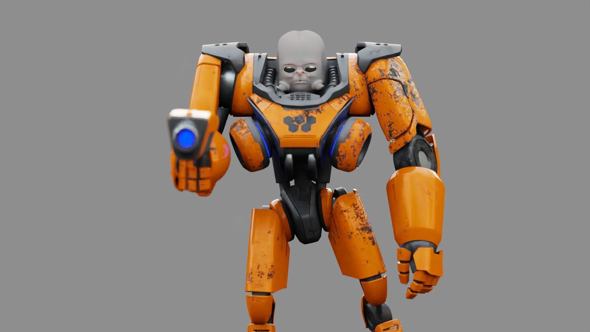 CYBORG ALIEN FIGHTER rigged character 3D model_27