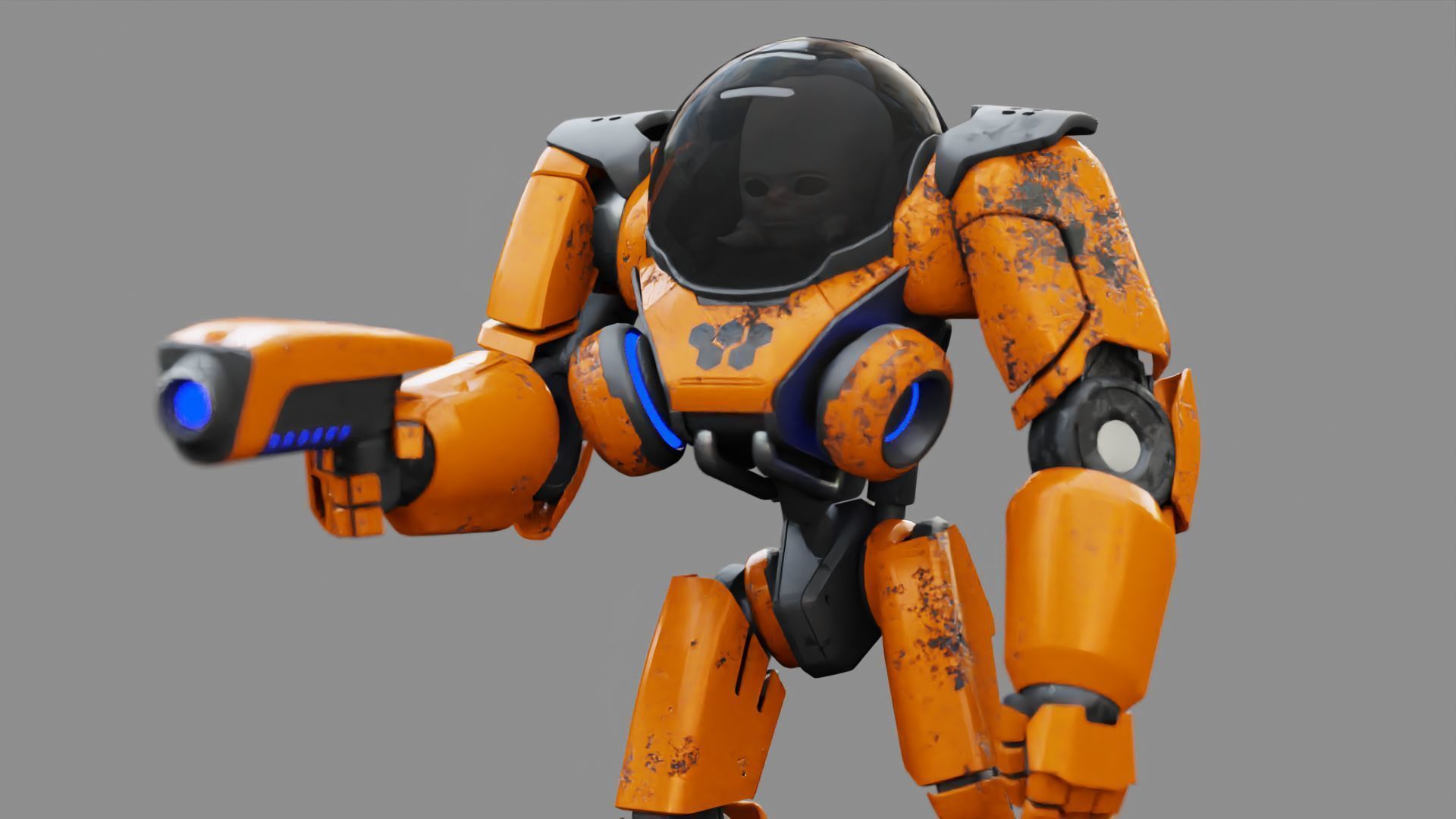 CYBORG ALIEN FIGHTER rigged character 3D model_26