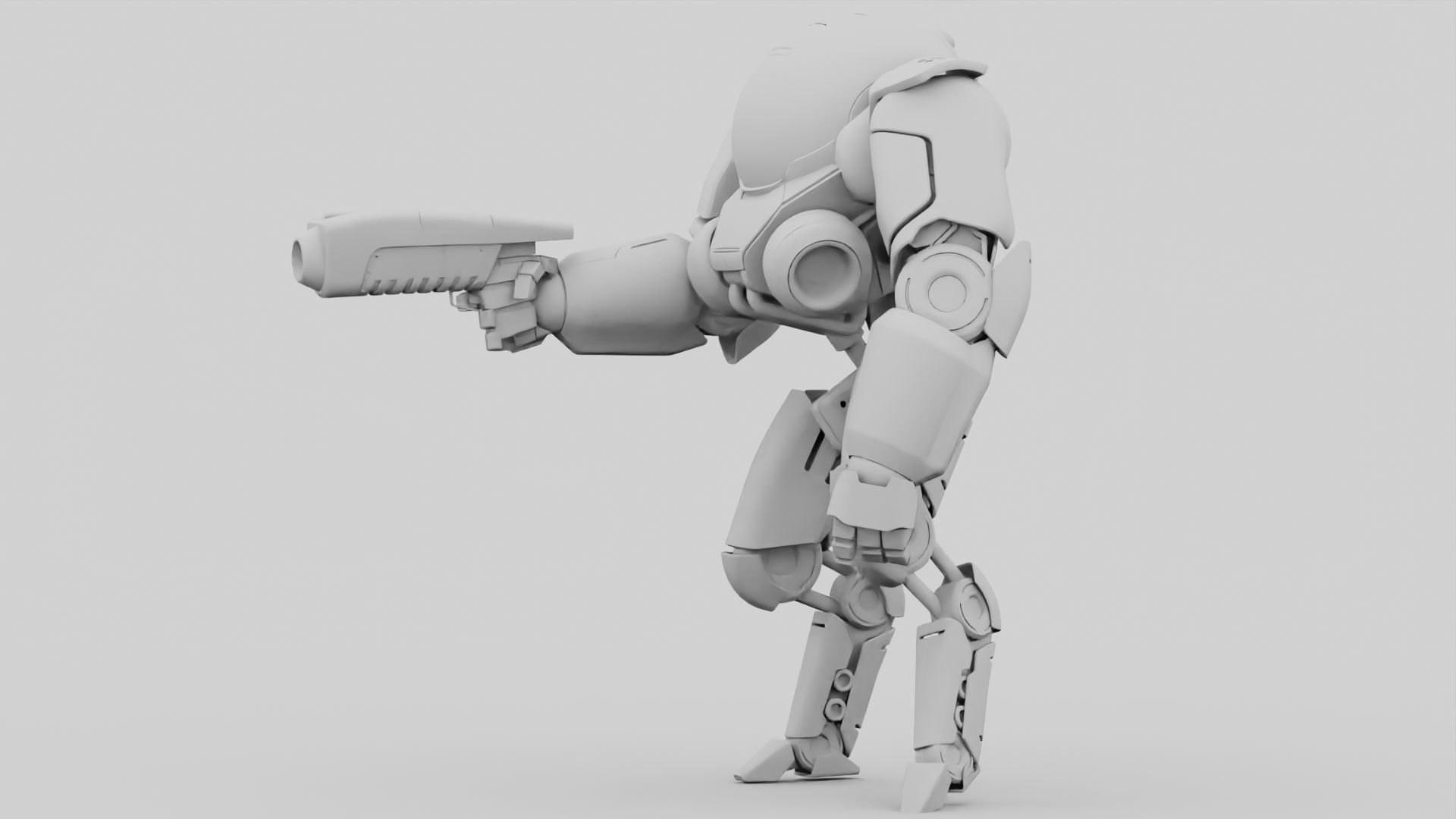 CYBORG ALIEN FIGHTER rigged character 3D model_34