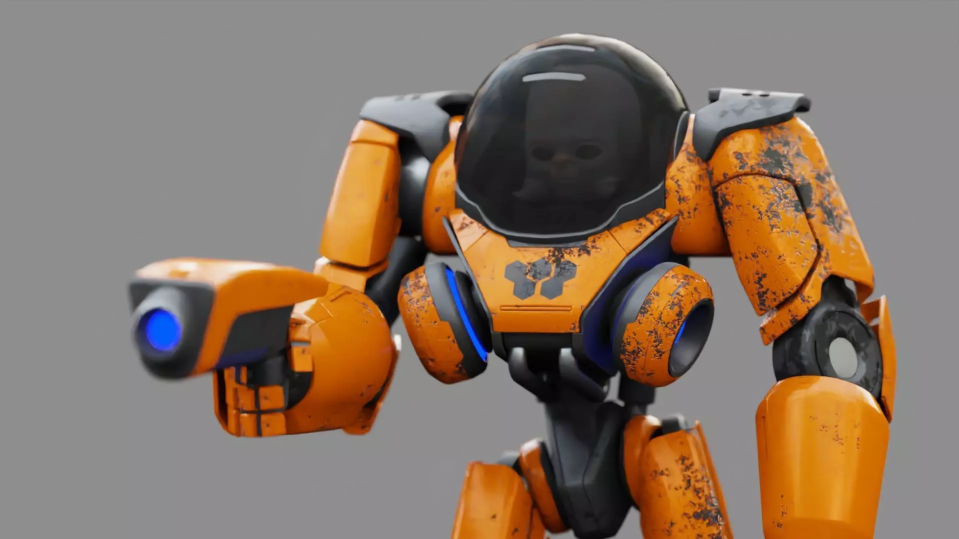 CYBORG ALIEN FIGHTER rigged character 3D model_0