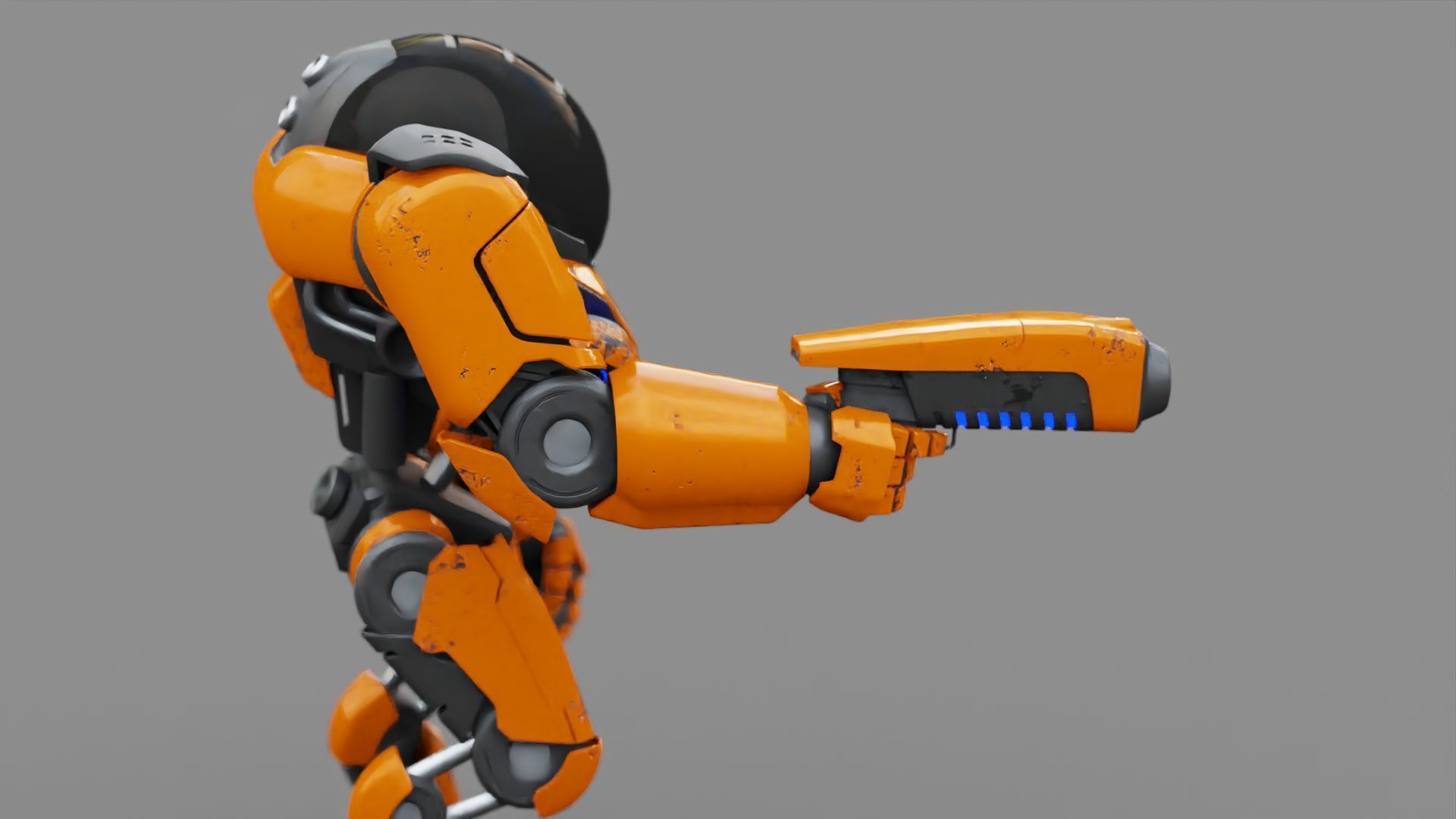 CYBORG ALIEN FIGHTER rigged character 3D model_4