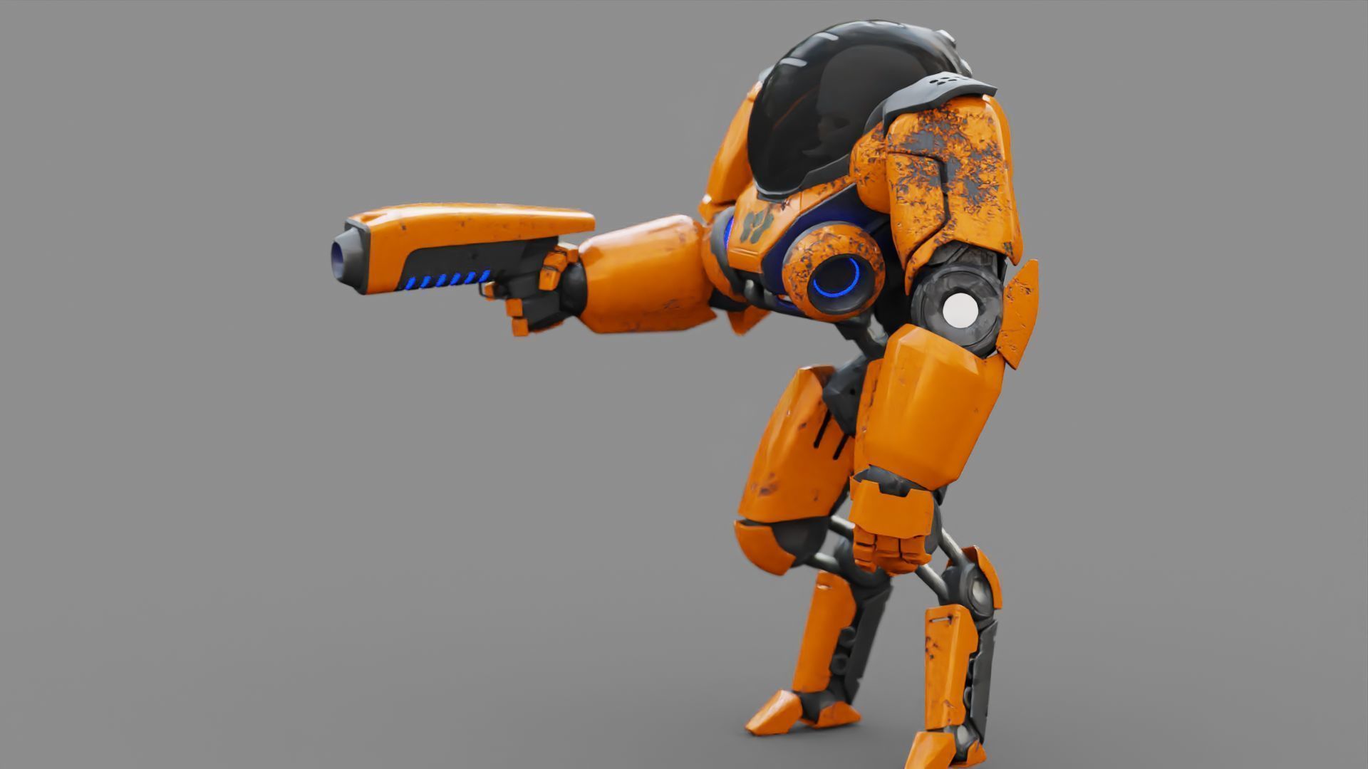 CYBORG ALIEN FIGHTER rigged character 3D model_11