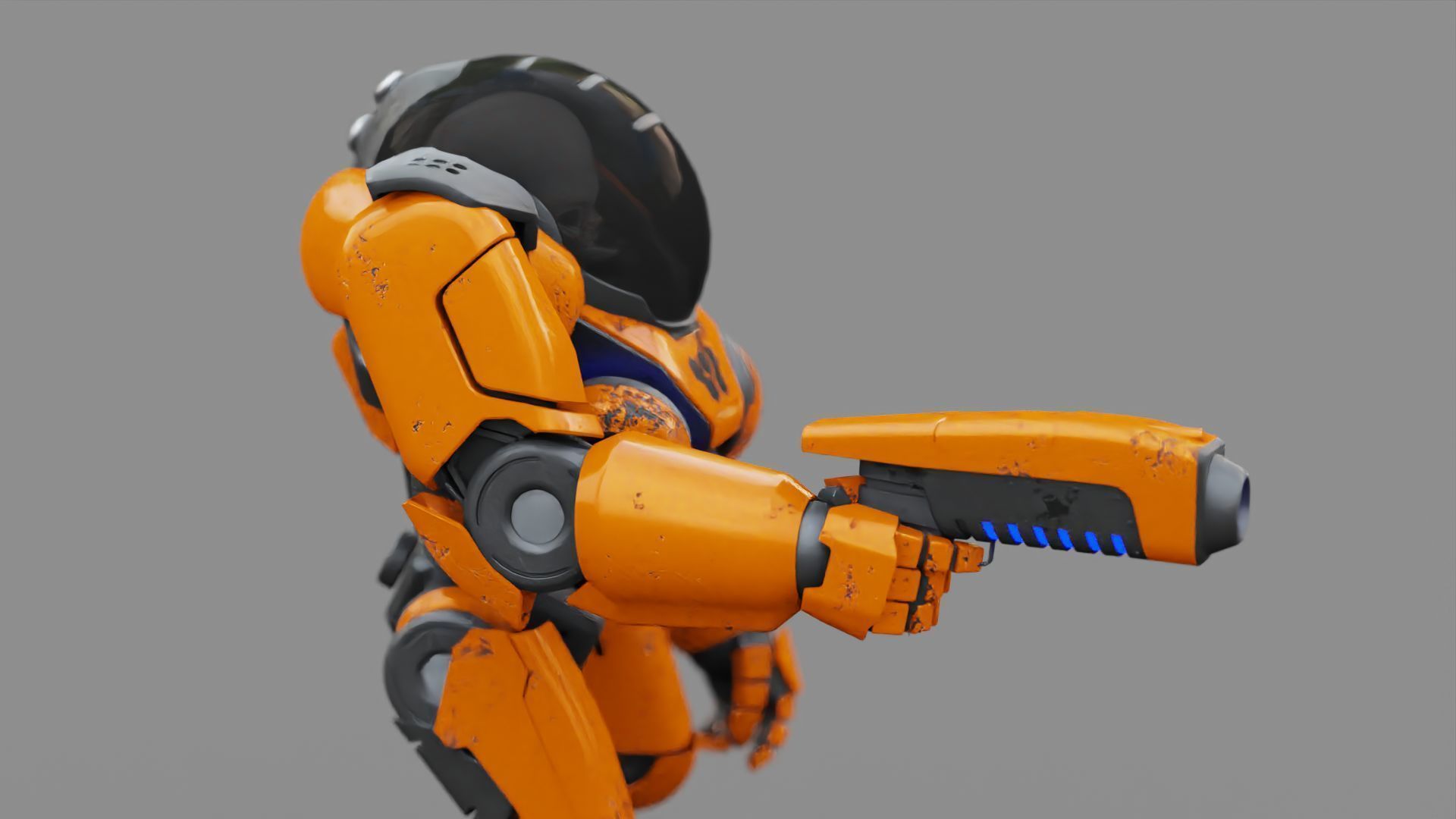 CYBORG ALIEN FIGHTER rigged character 3D model_3