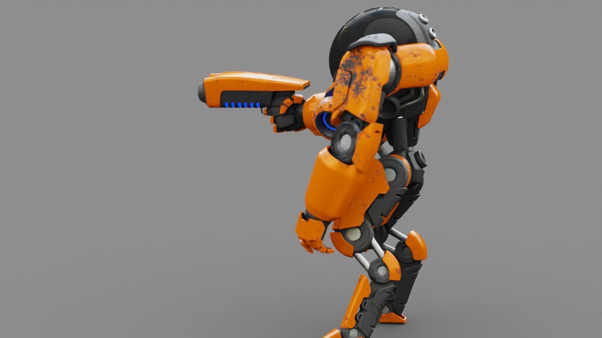 CYBORG ALIEN FIGHTER rigged character 3D model_9