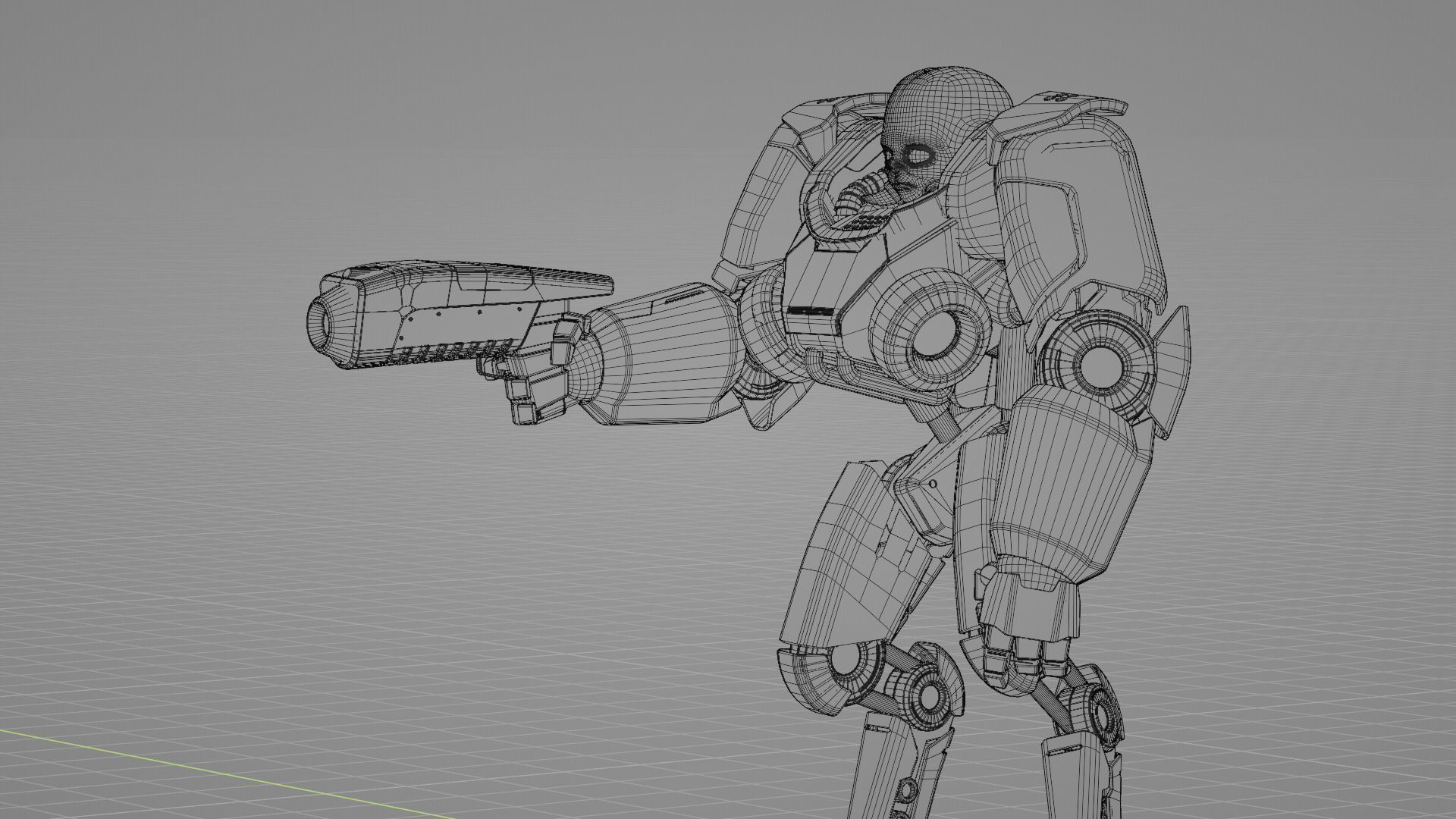 CYBORG ALIEN FIGHTER rigged character 3D model_40