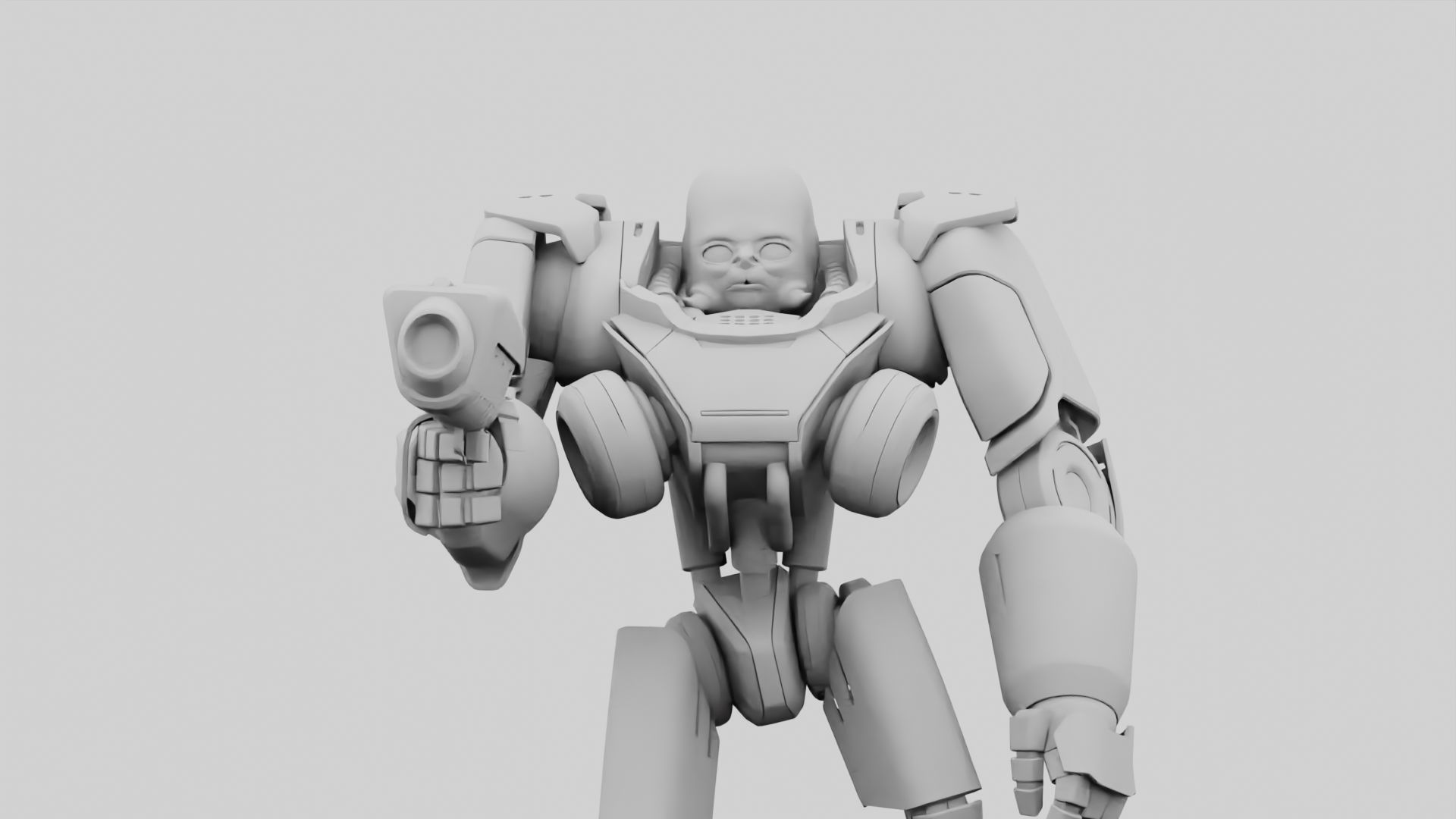 CYBORG ALIEN FIGHTER rigged character 3D model_38