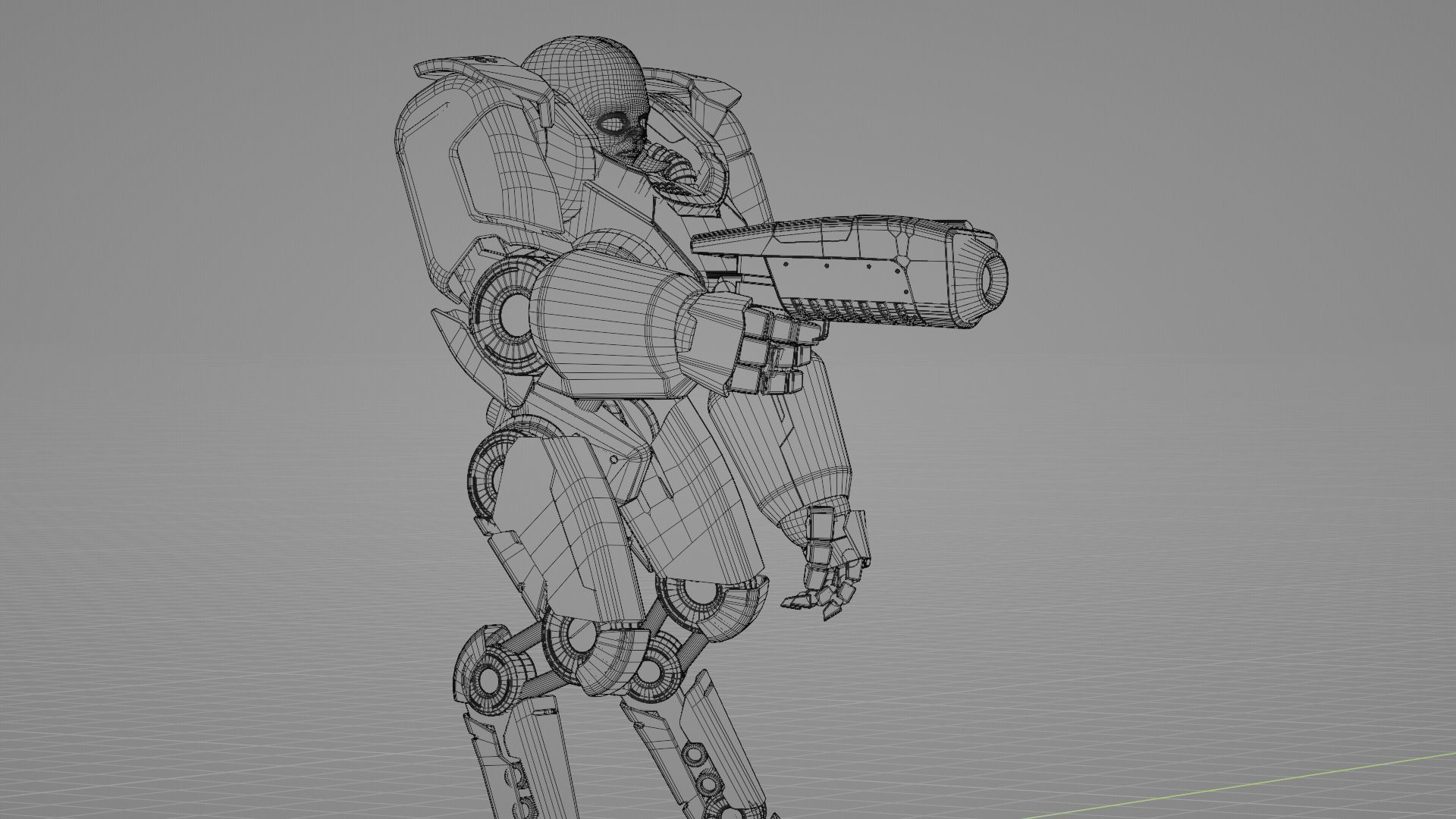 CYBORG ALIEN FIGHTER rigged character 3D model_42