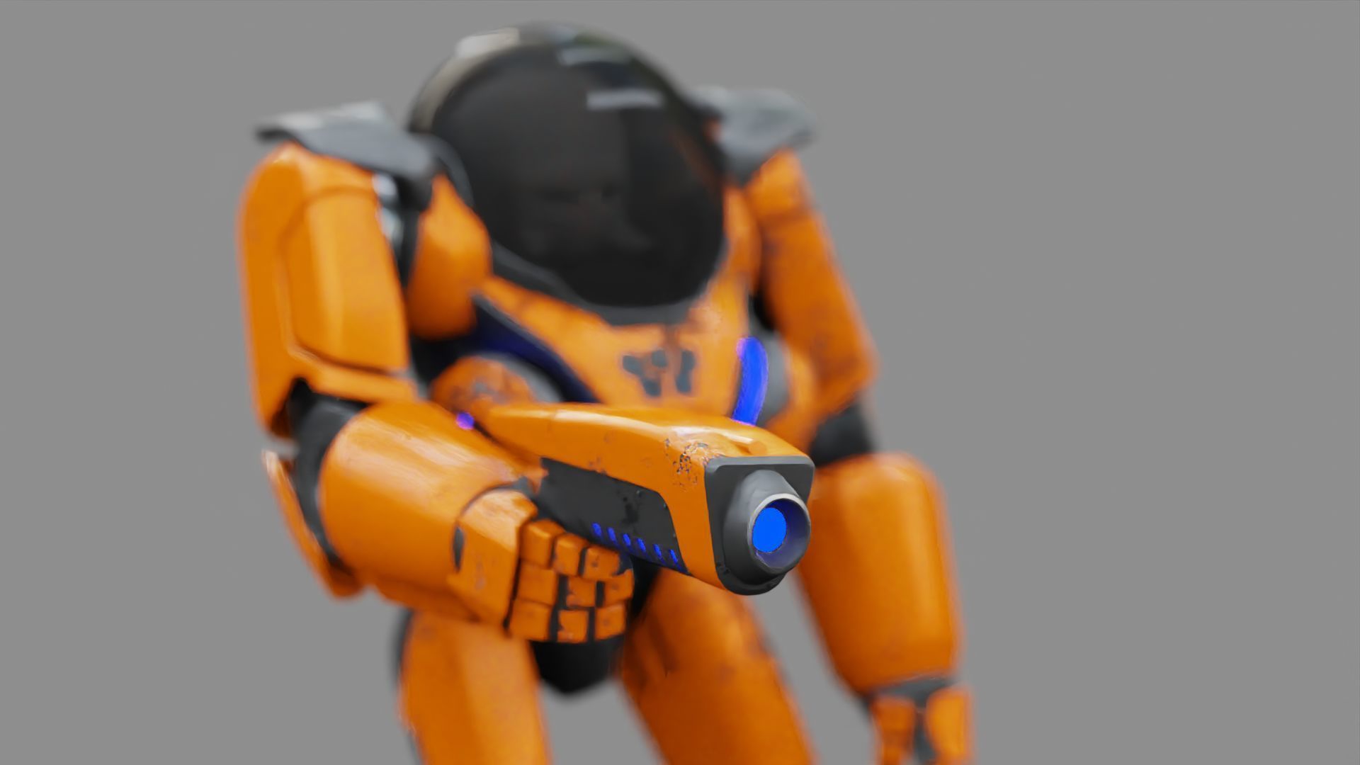 CYBORG ALIEN FIGHTER rigged character 3D model_2