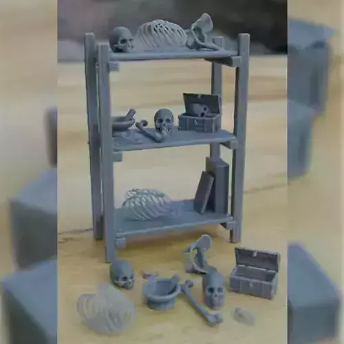 NECROMANCER SHELF PROPS DIORAMA TABLETOP 1-35 SUPPORTED STL 3D print model
