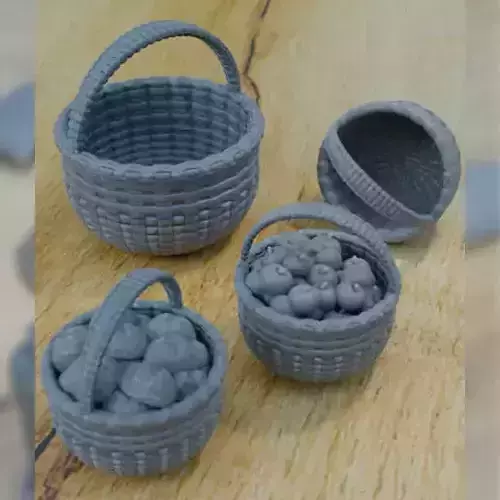 3 BASKET FOR DIORAMA TABLETOP 1-35 SUPPORTED STL 3D print model