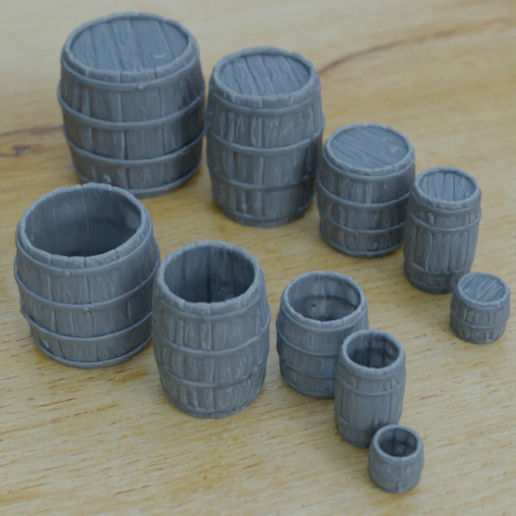 BARRELS FOR DIORAMA TABLETOP 1-35 SUPPORTED STL 3D print model_2